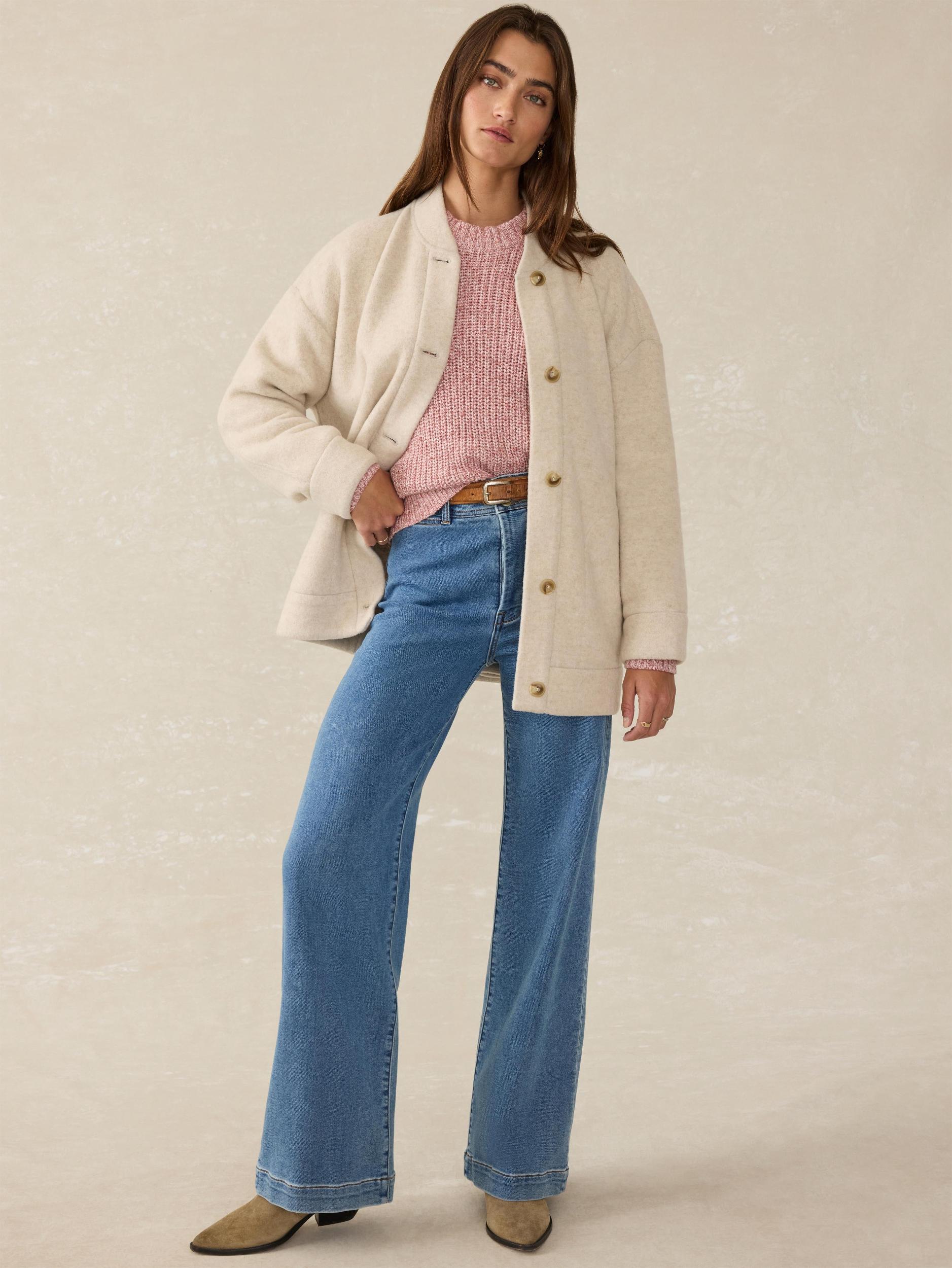 Pacific Knit Jacket - Oat Melange Female Product Image