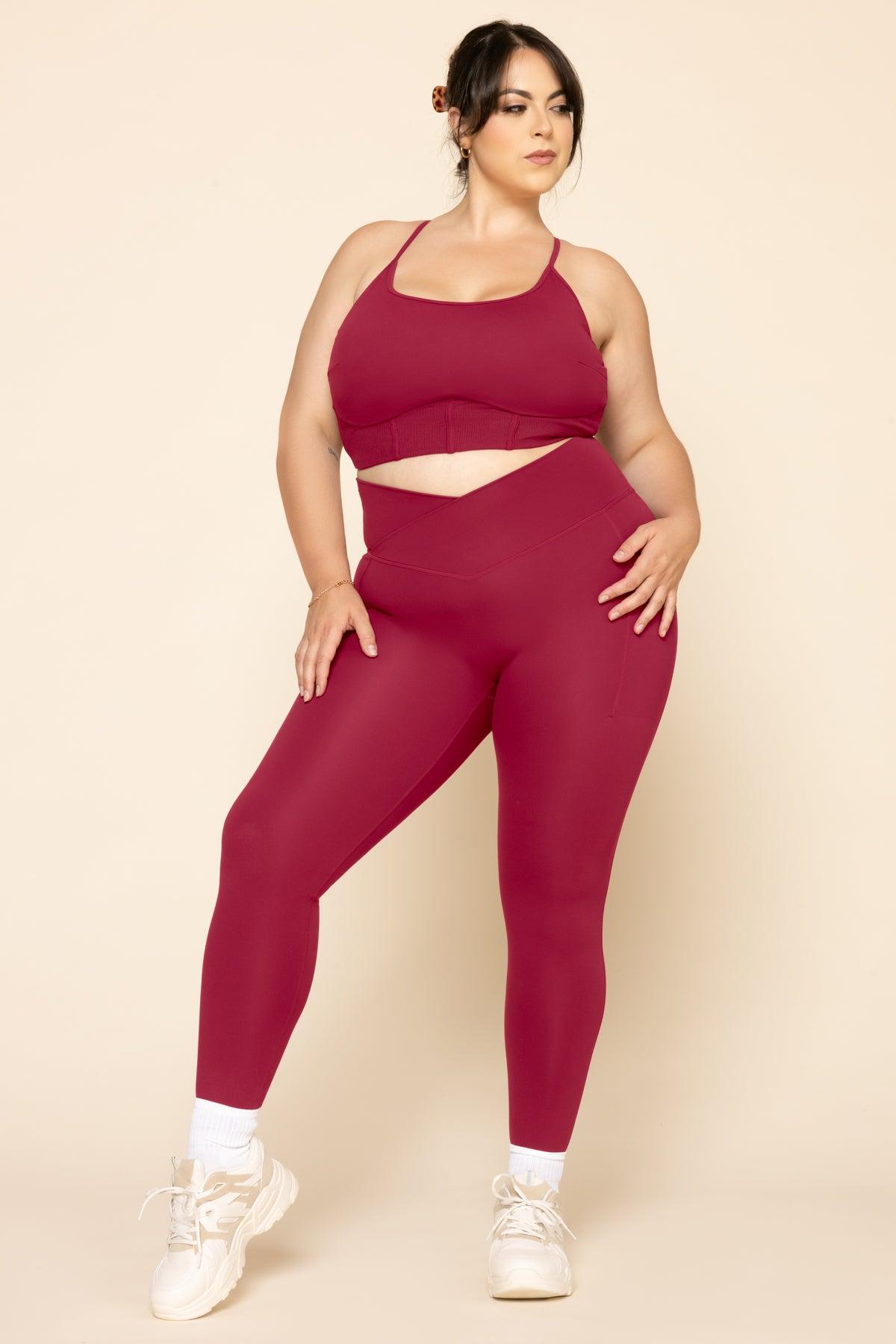 Crisscross Hourglass® Leggings with Pockets - Ruby Product Image