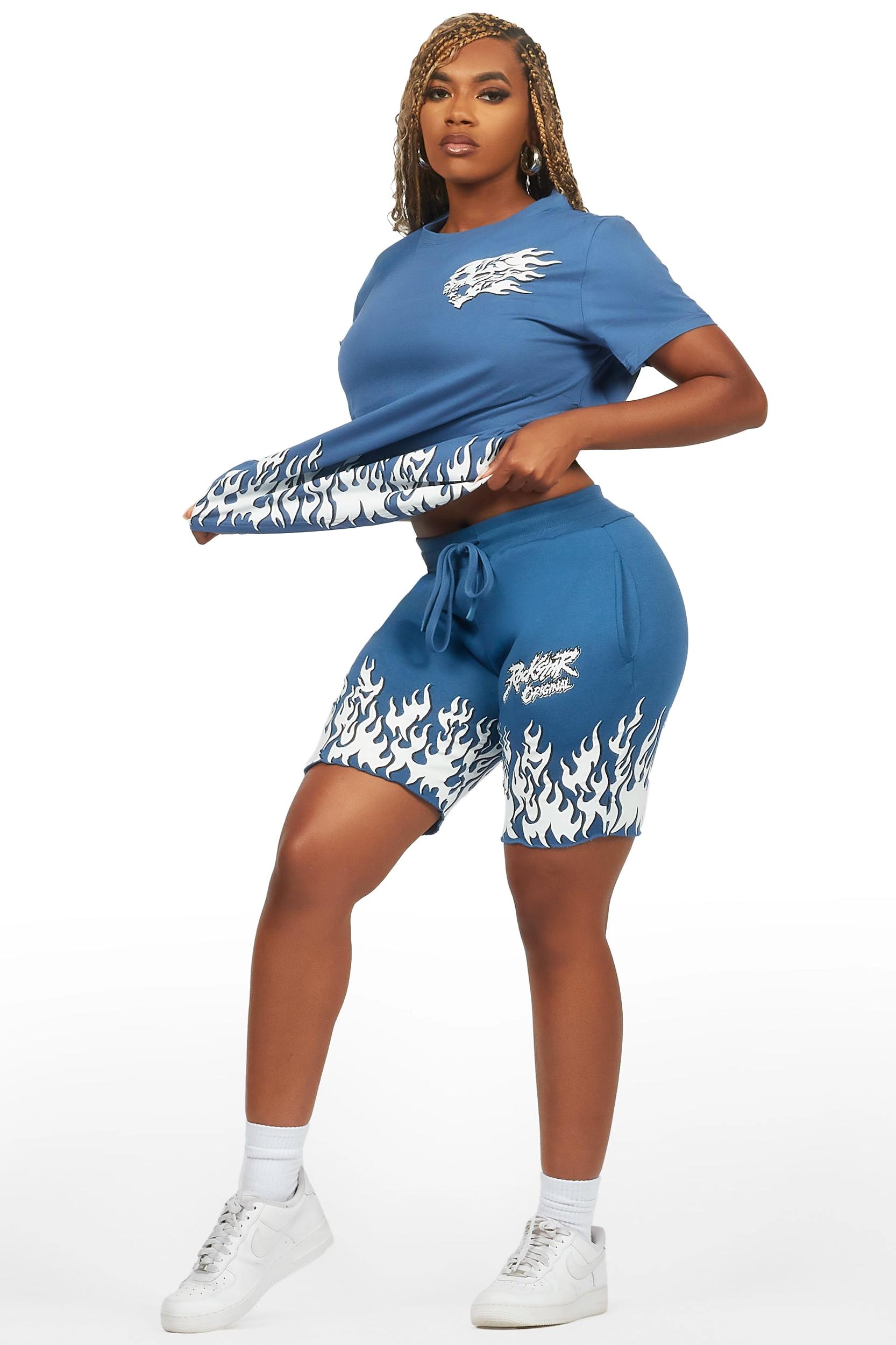 Arais Navy T-Shirt Short Set Female Product Image