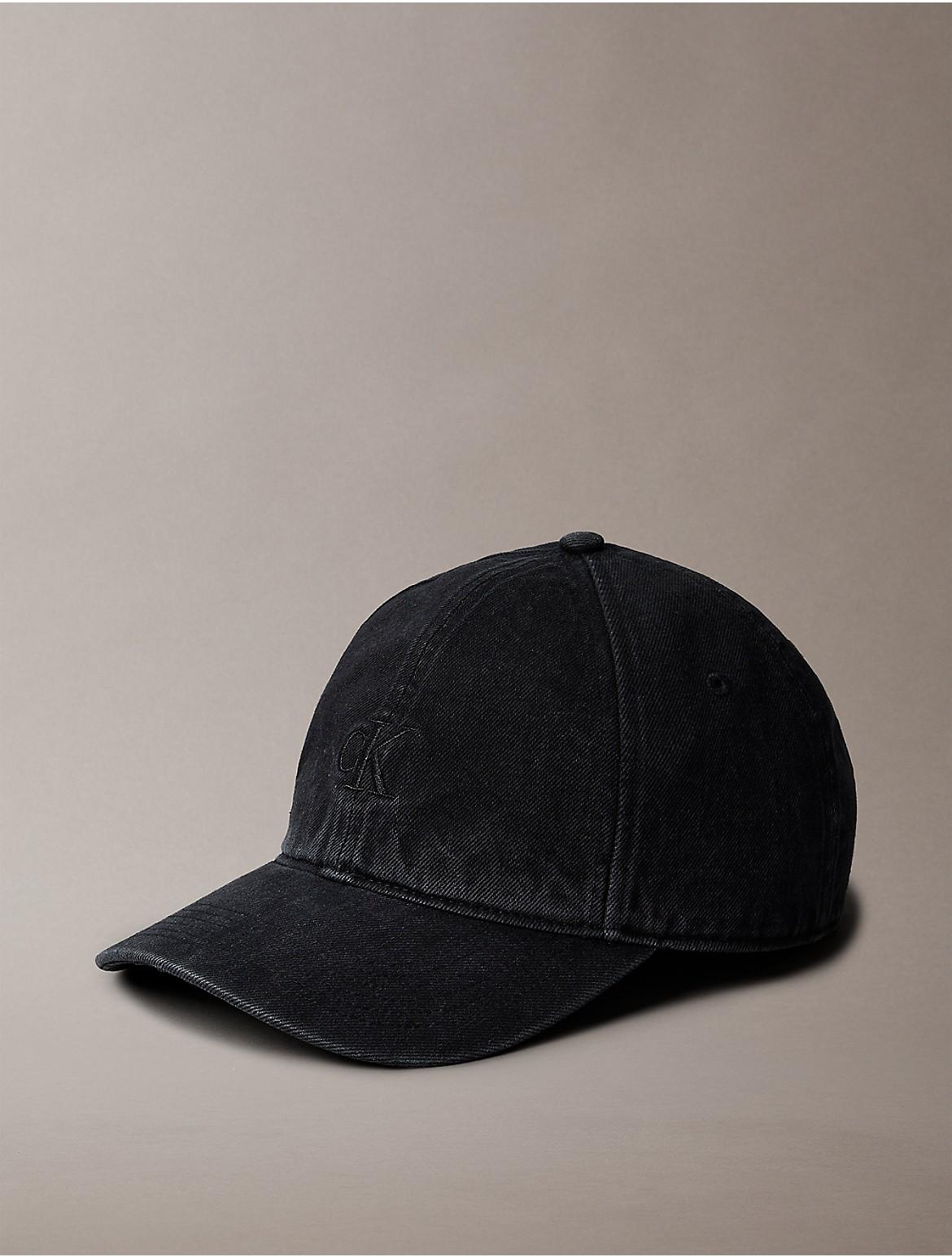 Calvin Klein Mens Denim Compact Monogram Baseball Cap - Black Product Image
