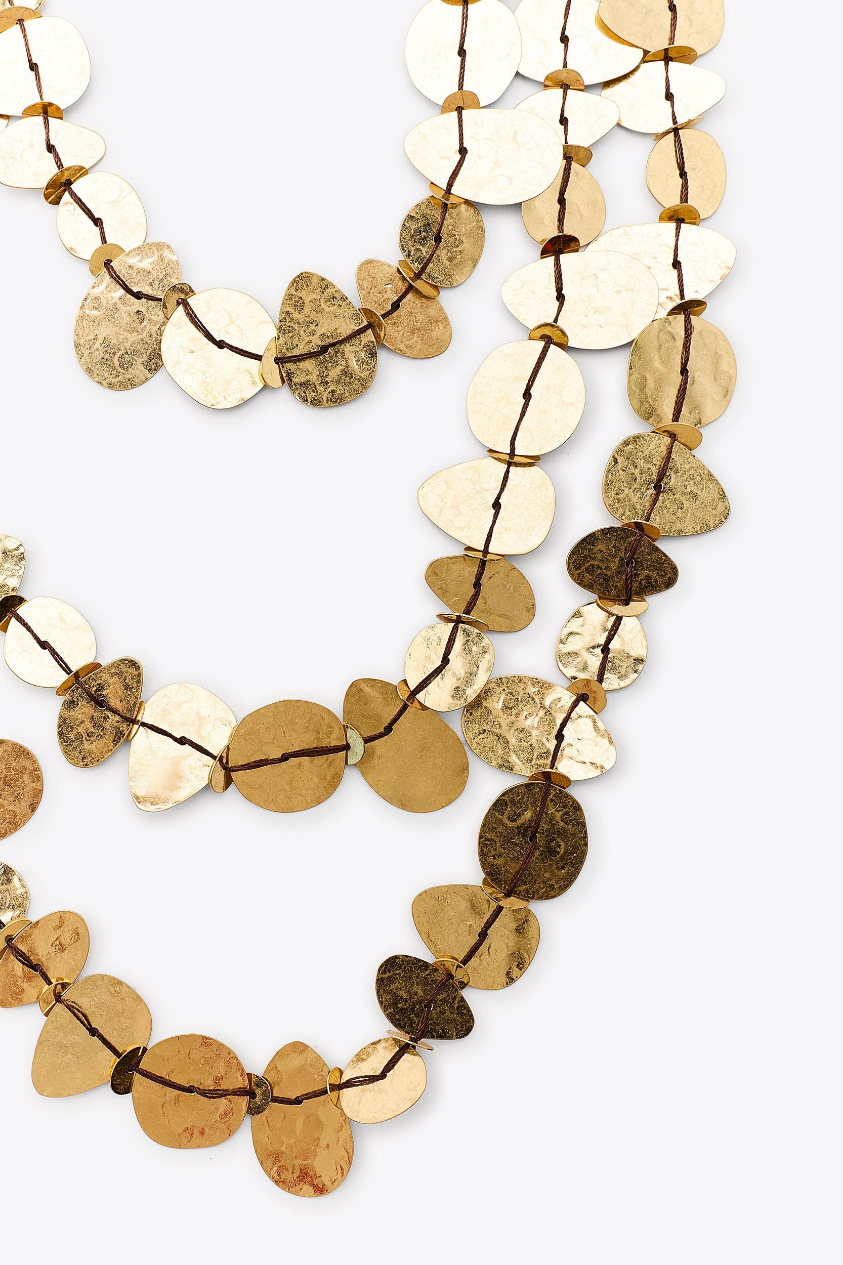 METAL PLATE WATERFALL NECKLACE Product Image