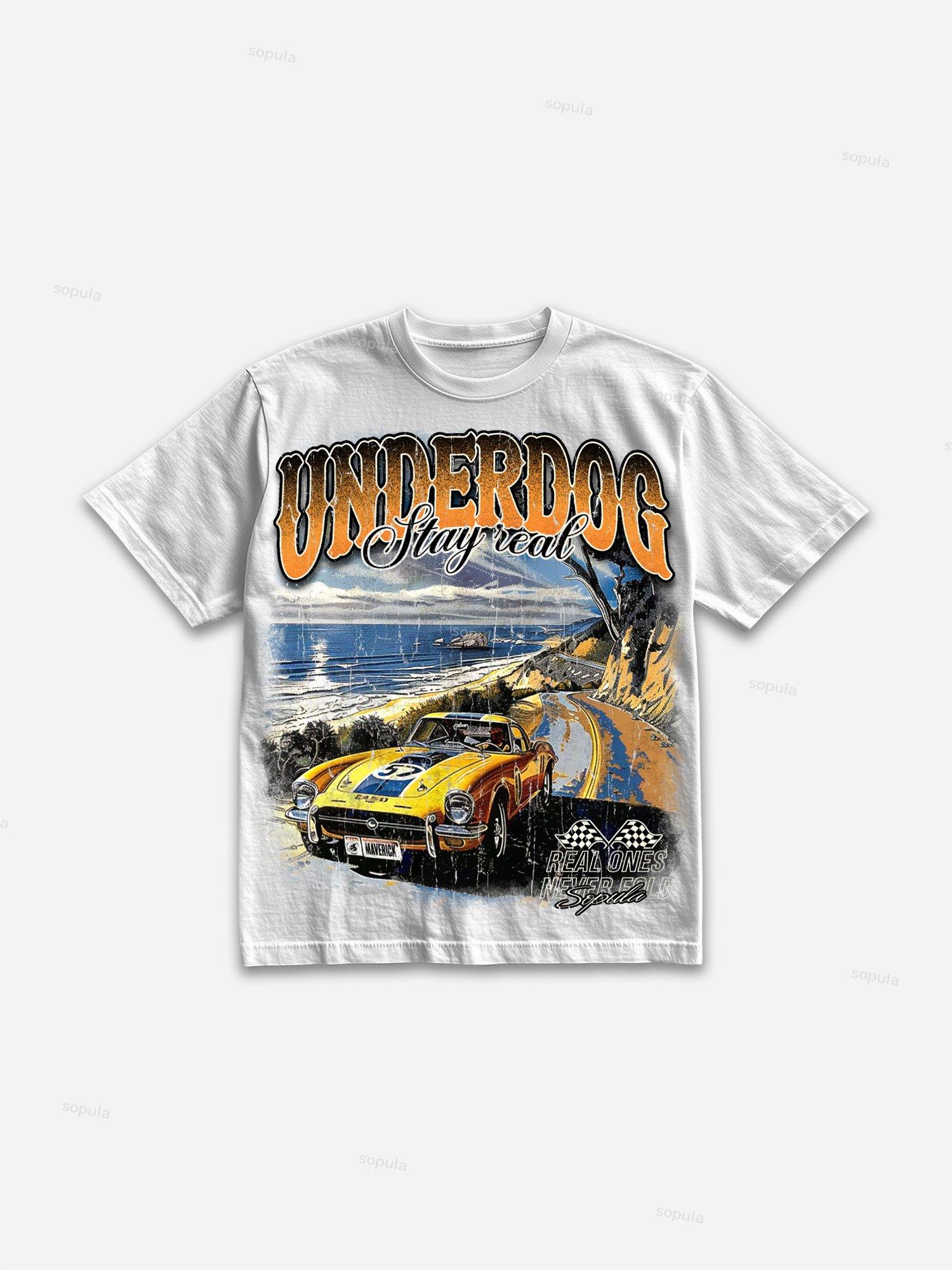 Underdog Old Vintage Racing Graphic Cotton T-shirt Product Image