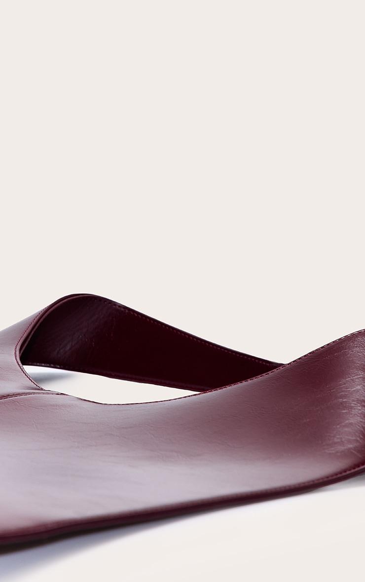 Burgundy Pu Circle Handle Shoulder Bag Product Image