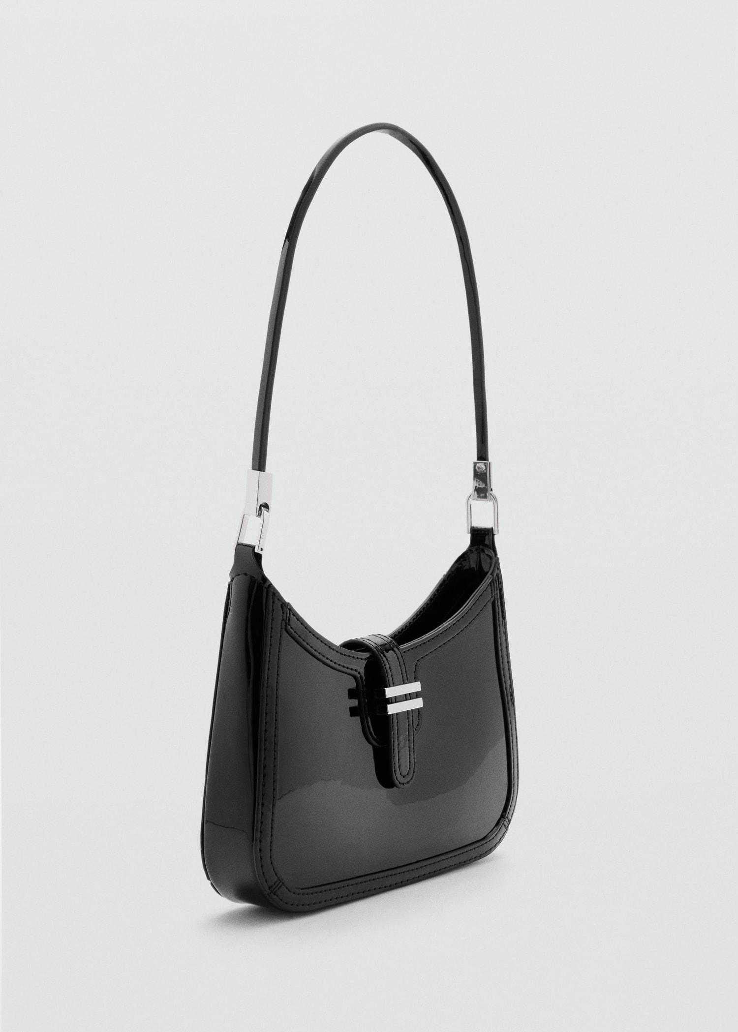 Patent leather-effect shoulder bag - Women | MANGO USA Product Image