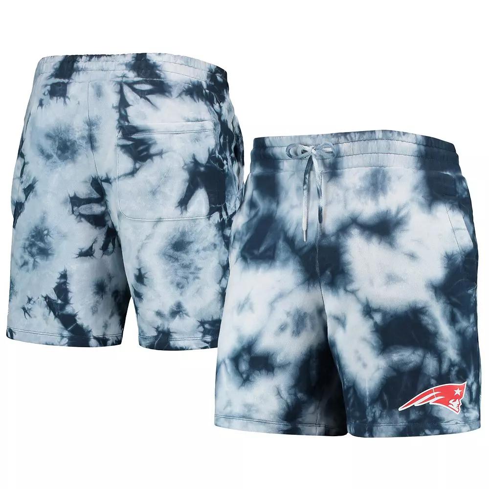 Men's New Era Navy New England Patriots Tie-Dye Shorts, Size: 3XL, Blue Product Image