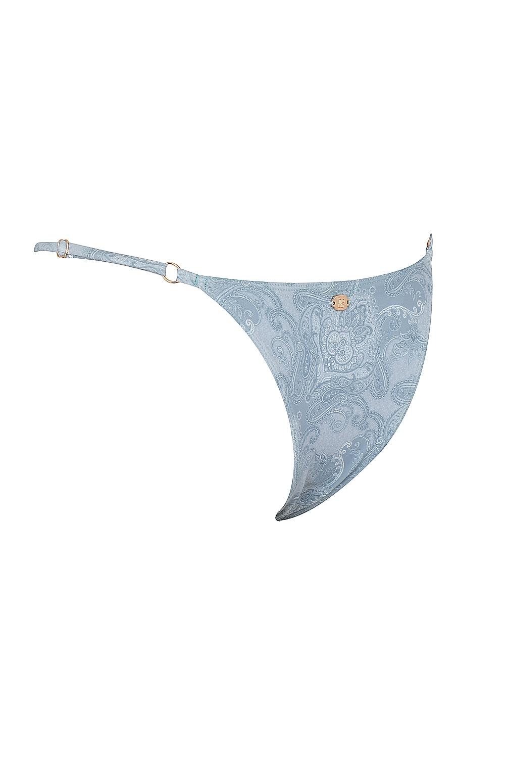 Toulouse  blue paisley ruffle trim bikini bottom Product Image