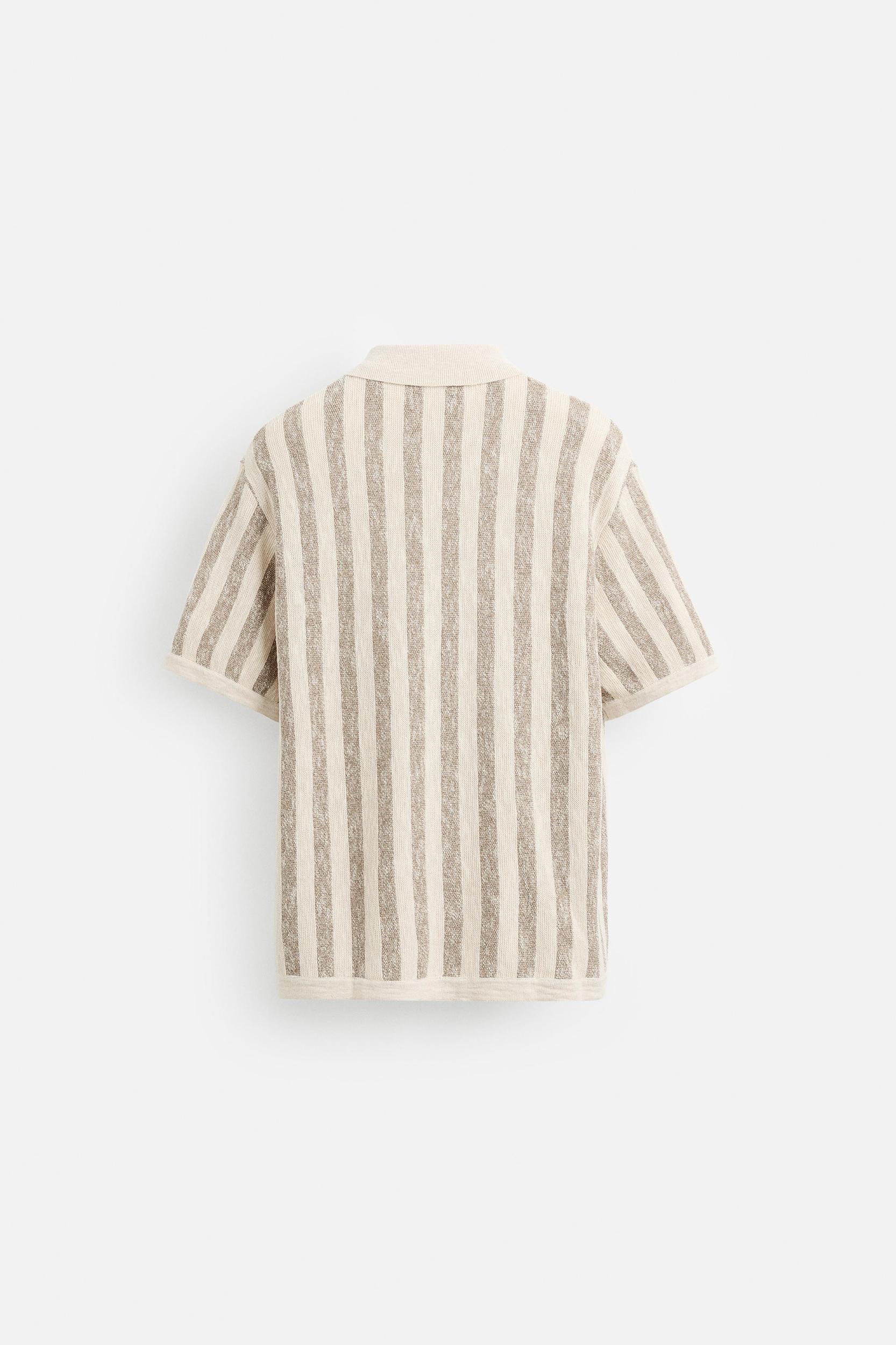 VERTICAL STRIPED KNIT SHIRT Product Image
