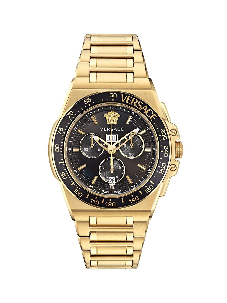 Mens 45MM Greca Extreme Chrono Yellow Gold Watch Product Image