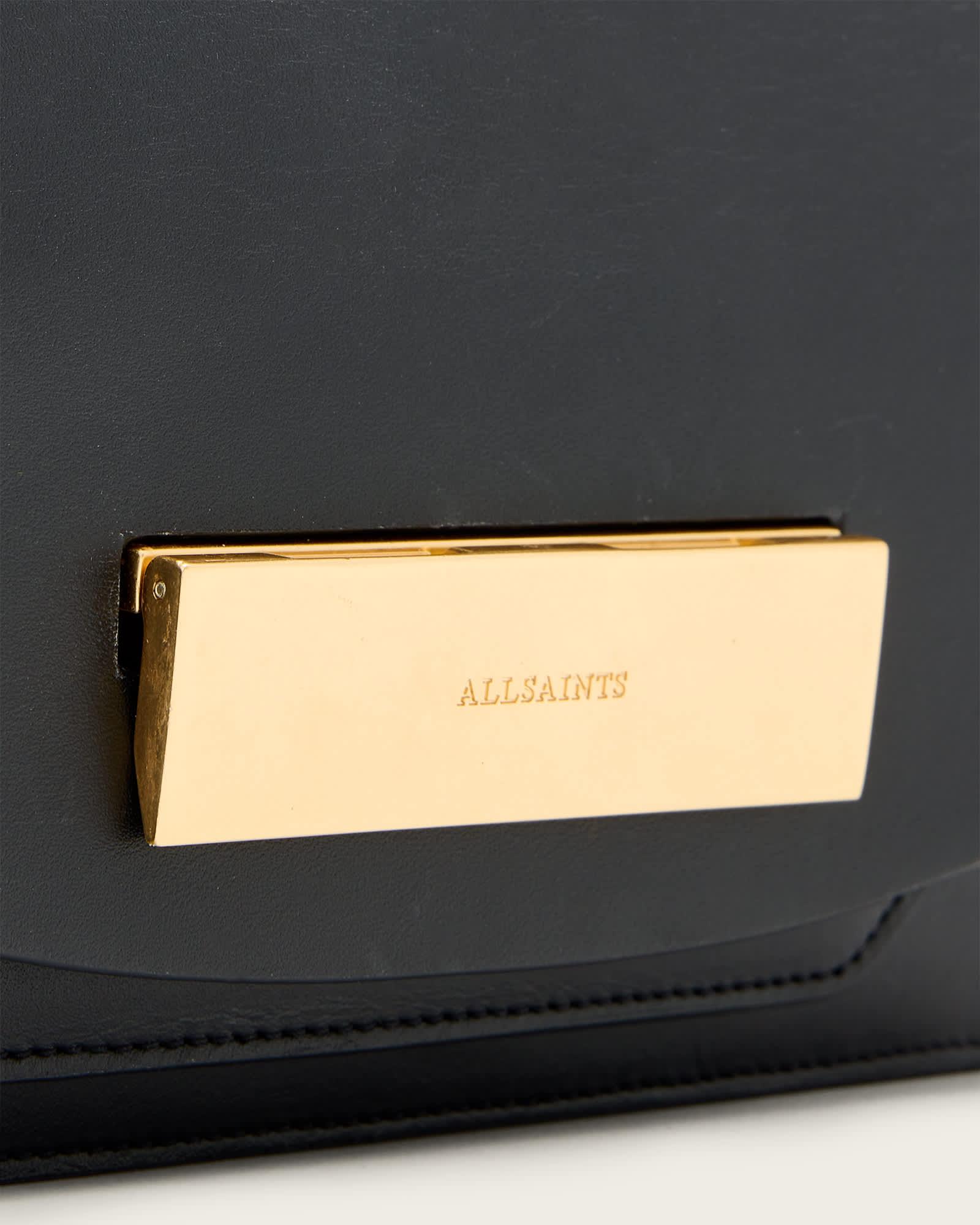 Etta Leather Clutch Black | ALLSAINTS US Product Image