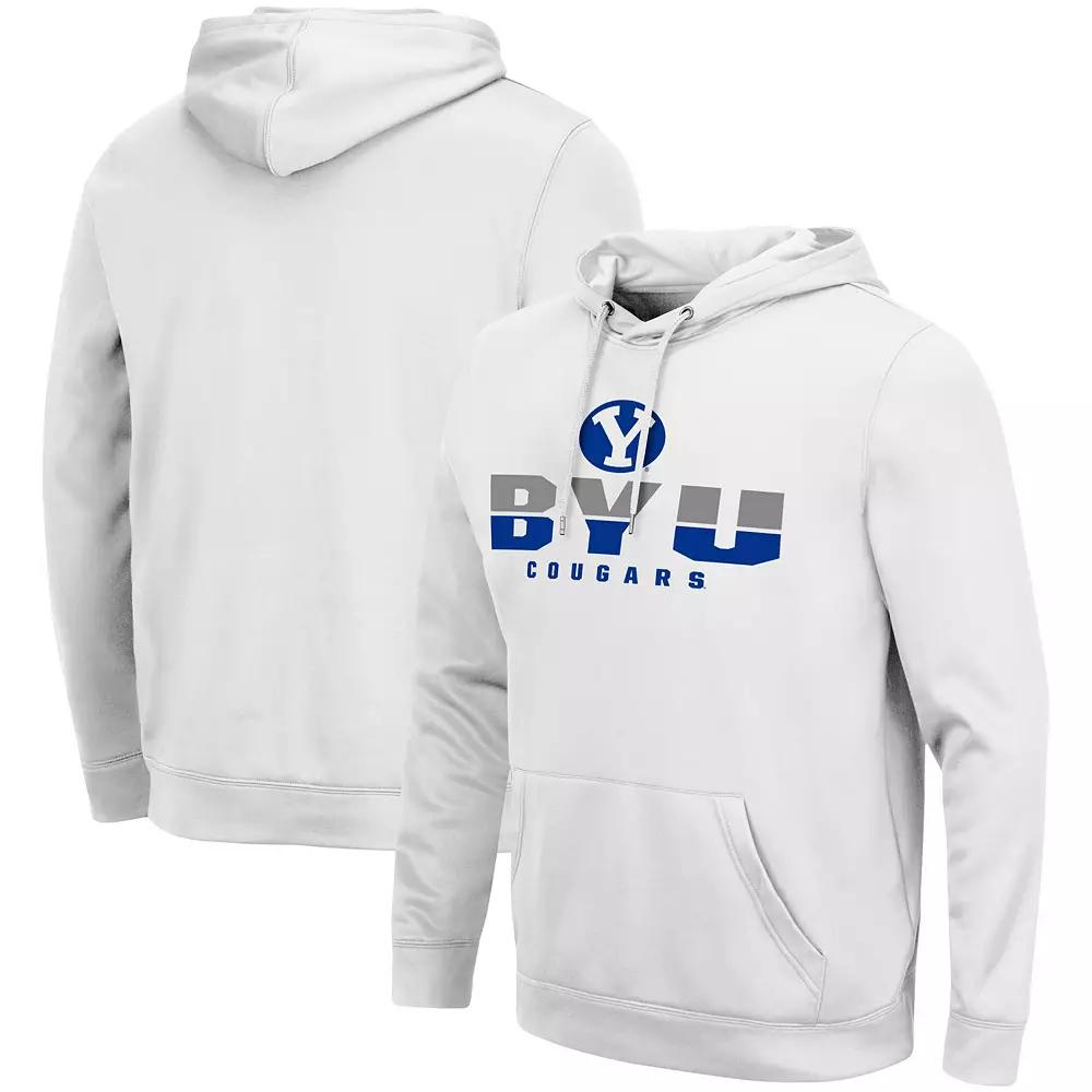 Men's Colosseum White BYU Cougars Lantern Pullover Hoodie,  Product Image