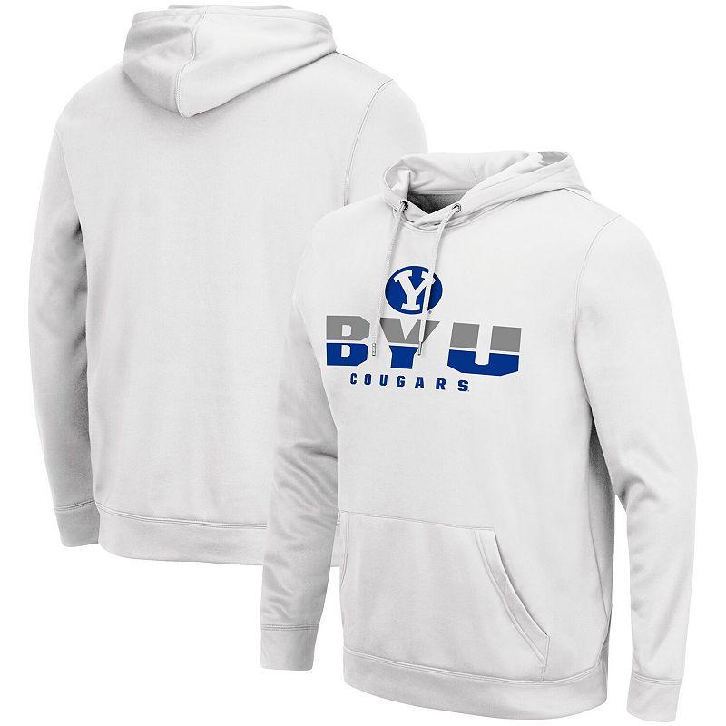Men's Colosseum White BYU Cougars Lantern Pullover Hoodie,  Product Image