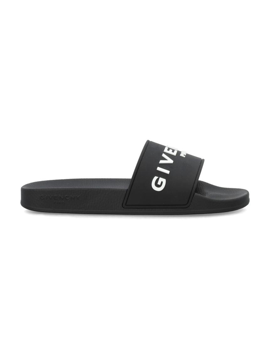 Black Logo-Print Pool Slides Product Image