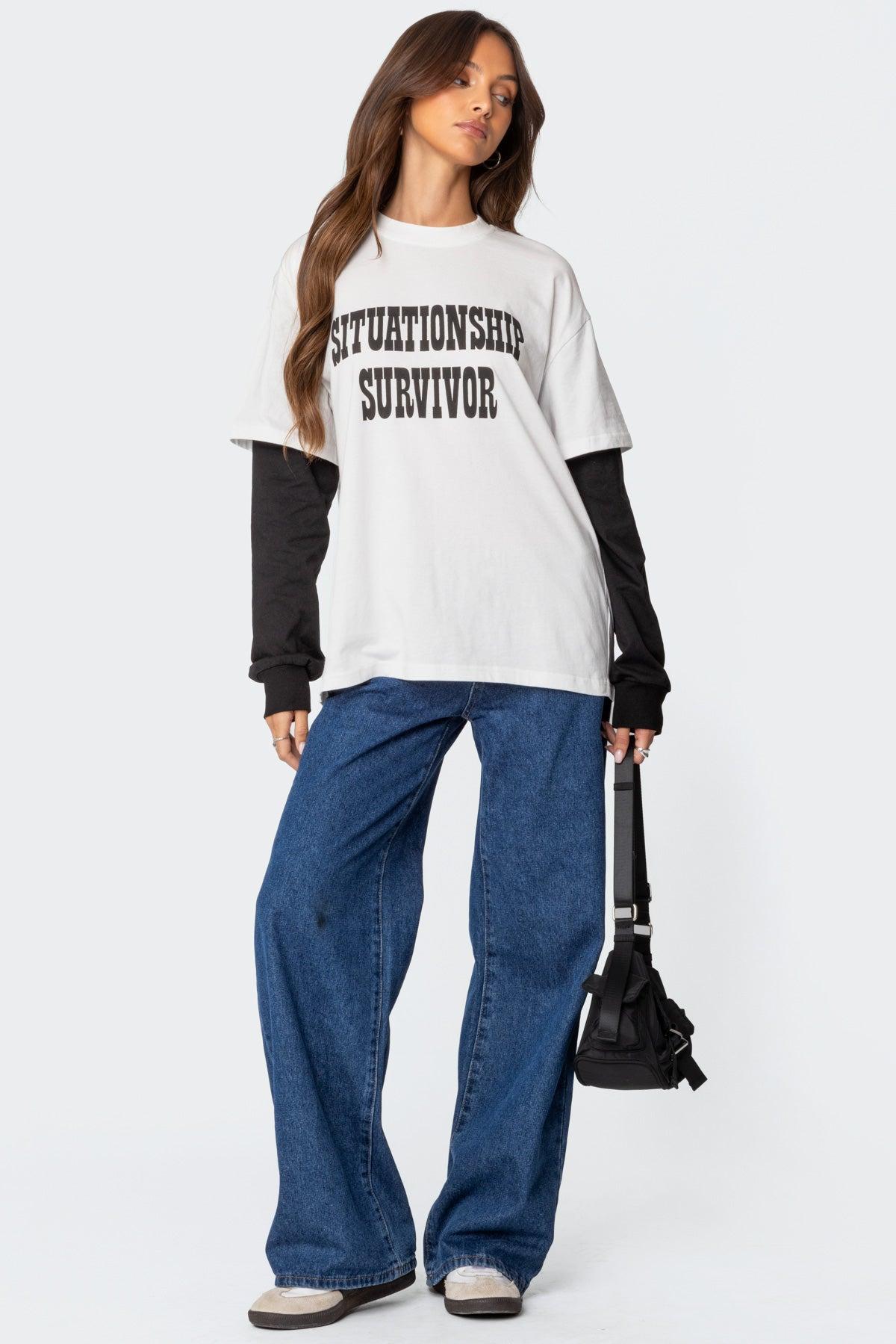 Situationship Oversized Layered T Shirt Product Image