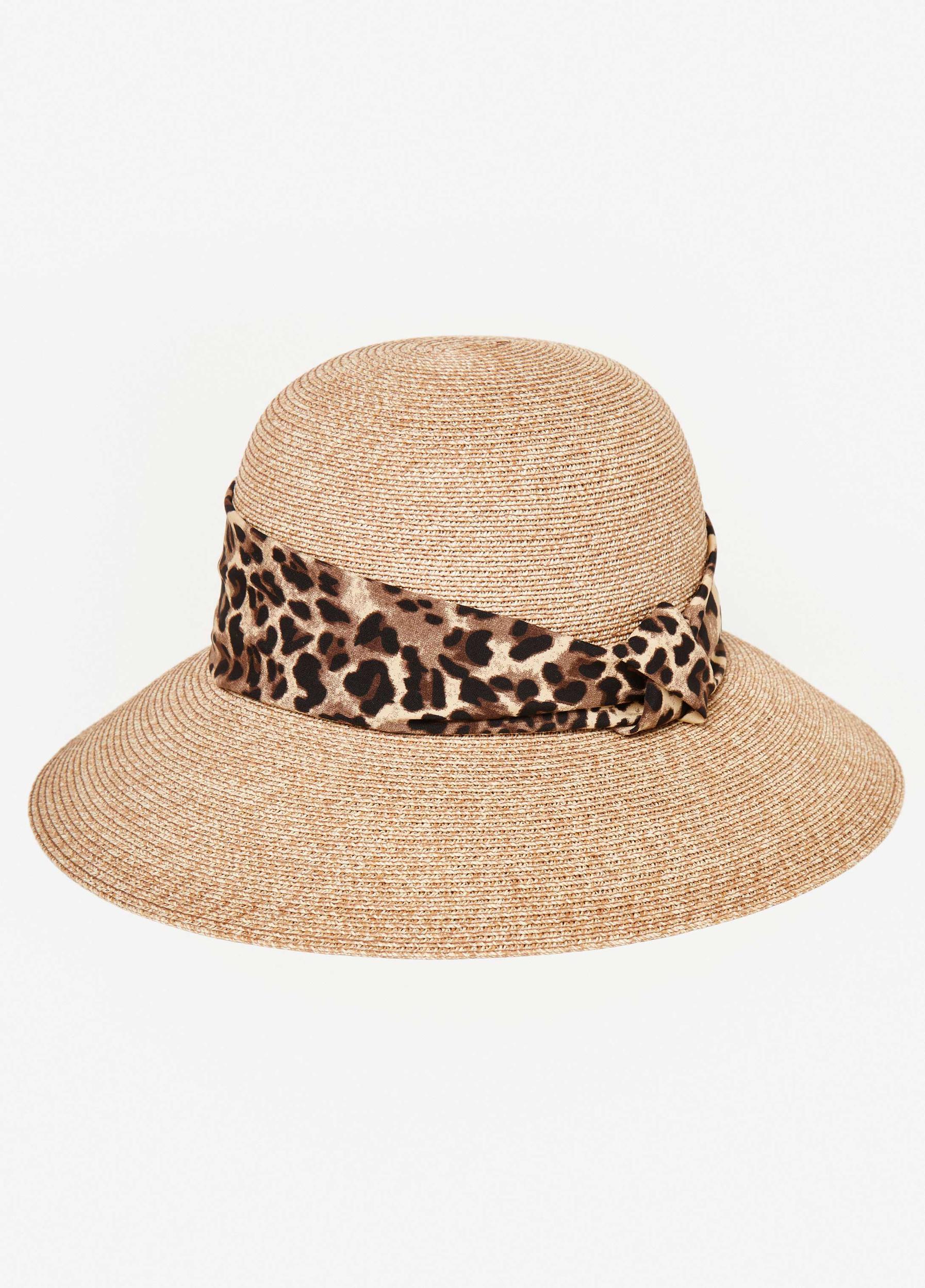 Animal Trimmed Straw Bucket Hat Product Image