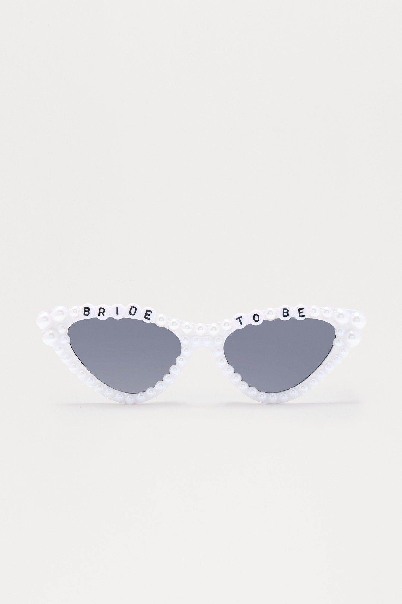 Bride To Be Faux Pearl Sunglasses - White Female Product Image