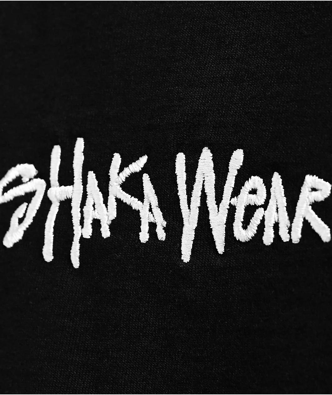 Shaka Wear Embroidered Logo Black Heavyweight T-Shirt Product Image