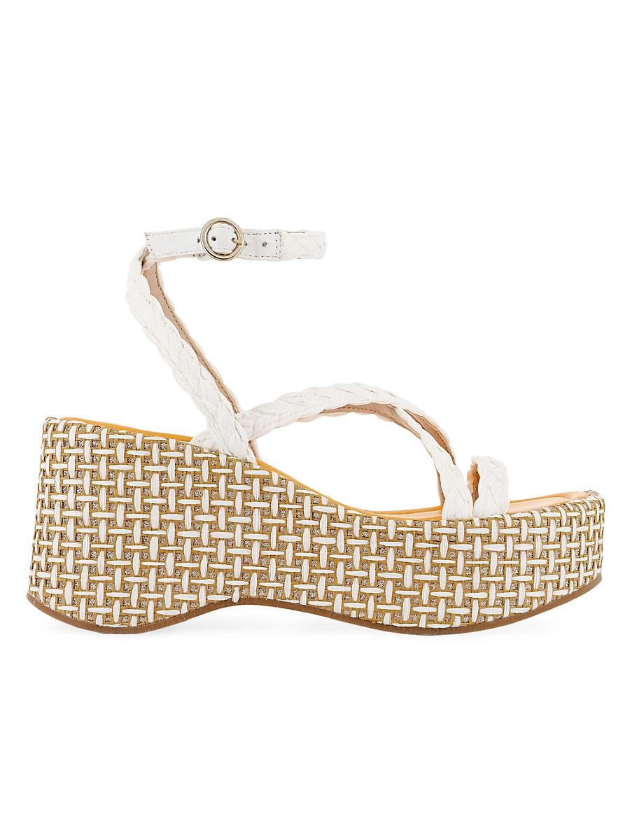 Womens Miranda Flatform 90MM Raffia Sandals Product Image