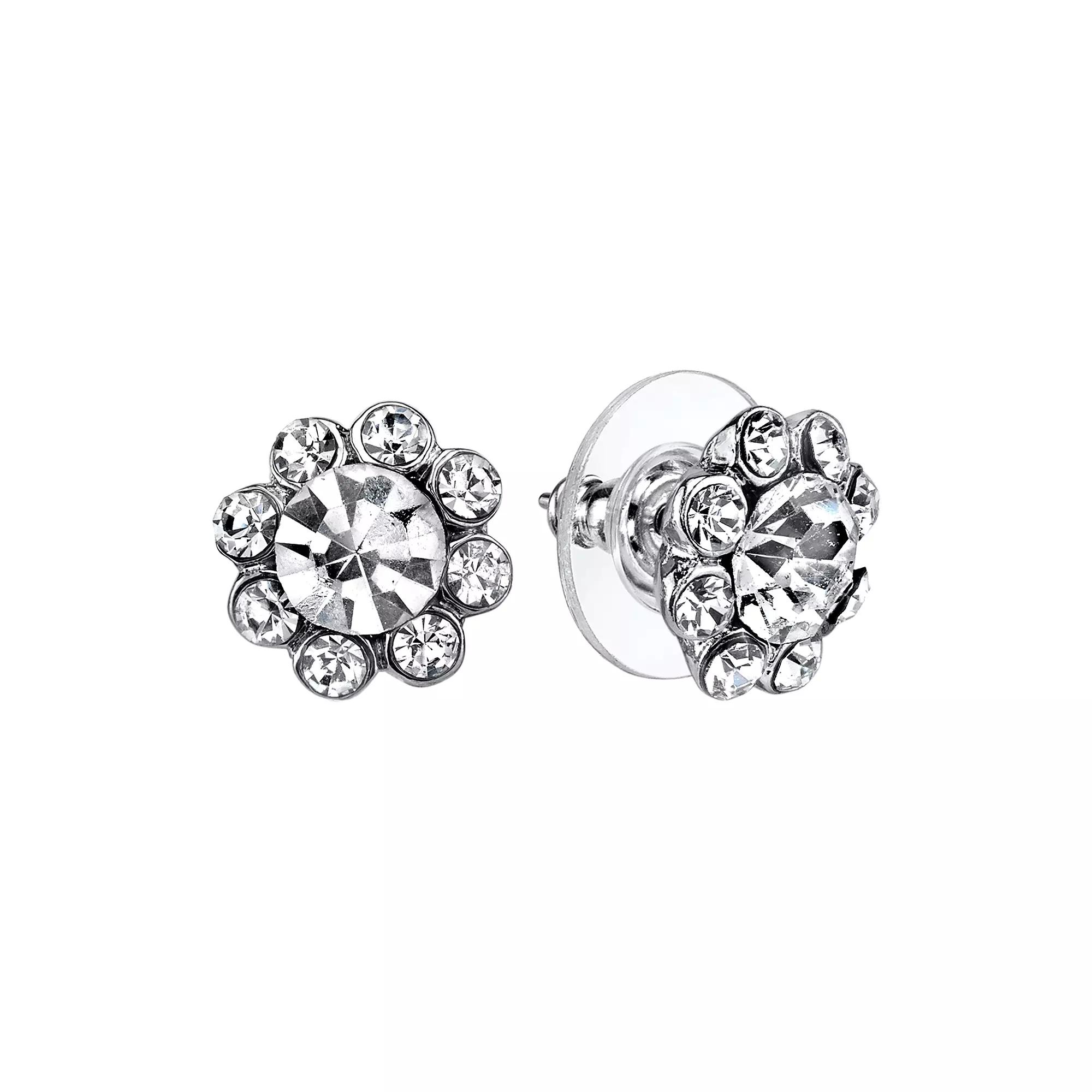 1928 Flower Stud Earrings, Womens, White Product Image