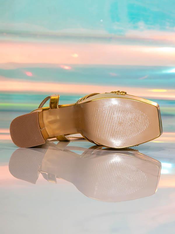 Open Toe Pleated Split-Joint Platform Shoes Pumps Sandals Product Image