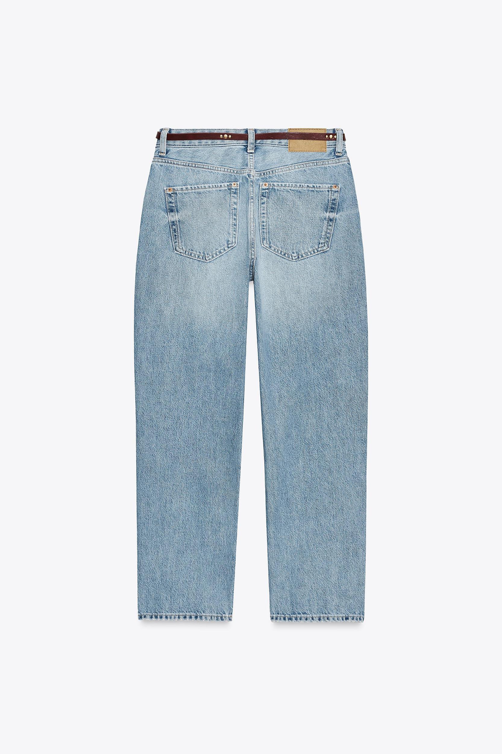 Z1975 NEW MOM FIT HIGH WAIST BELTED JEANS Product Image