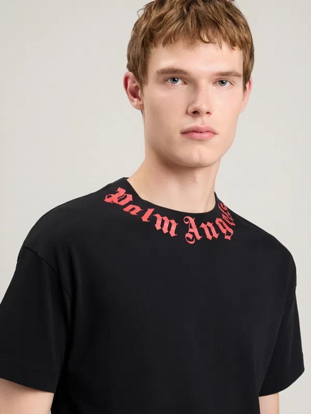 PALM ANGELS Logo Graphic Cotton T-shirt In Black Product Image