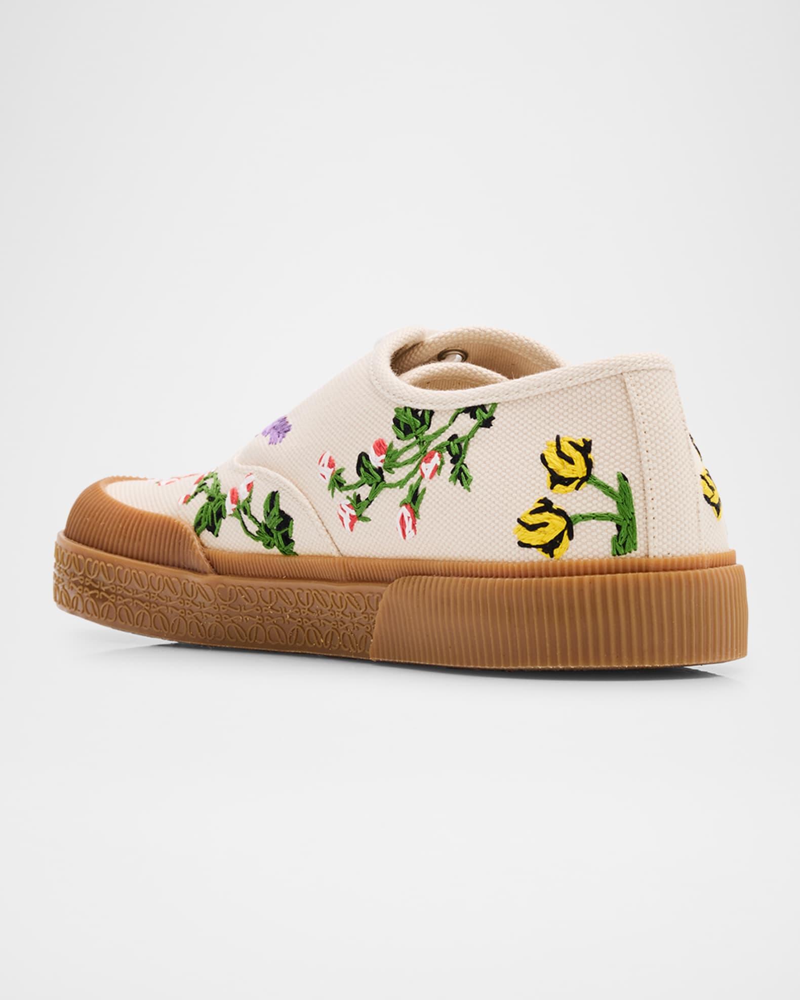 Men's Terra Embroidered Canvas Low-Top Sneakers  Product Image