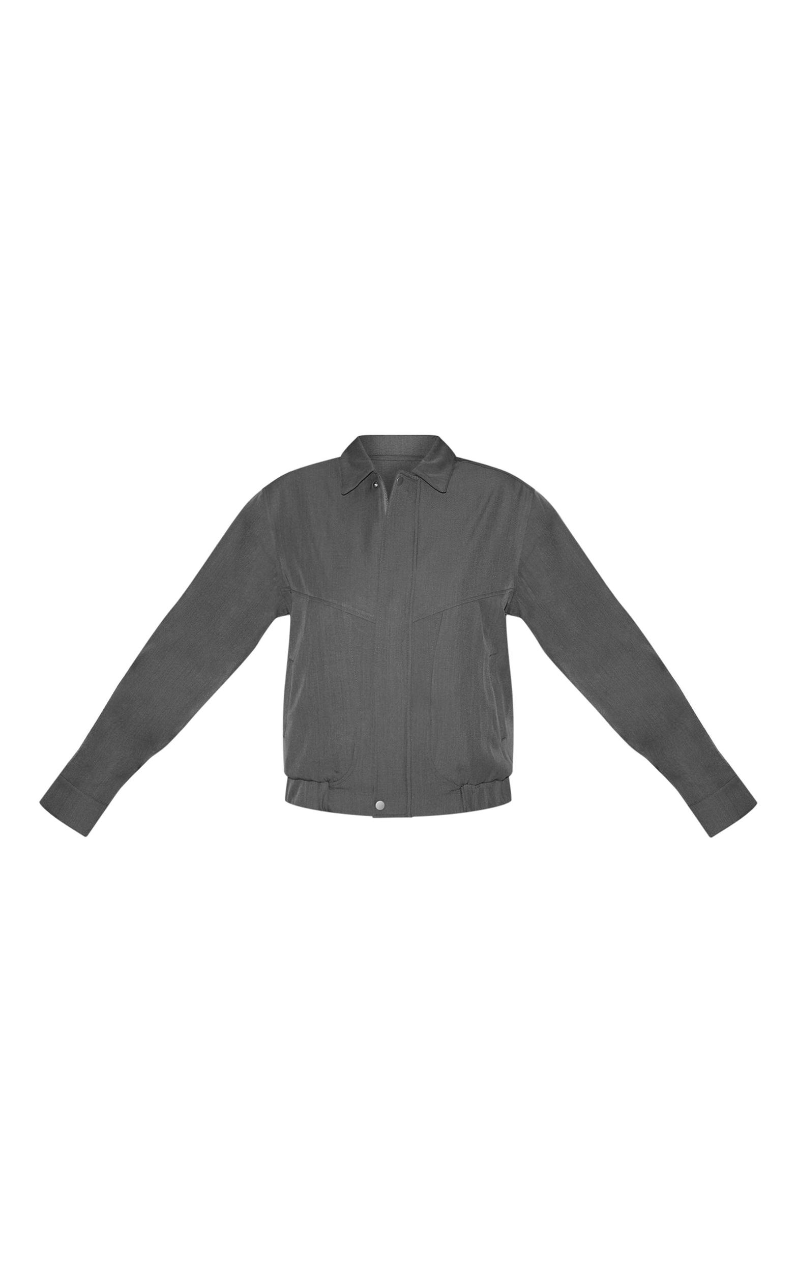 Tall Grey Oversized Utility Bomber Jacket Product Image