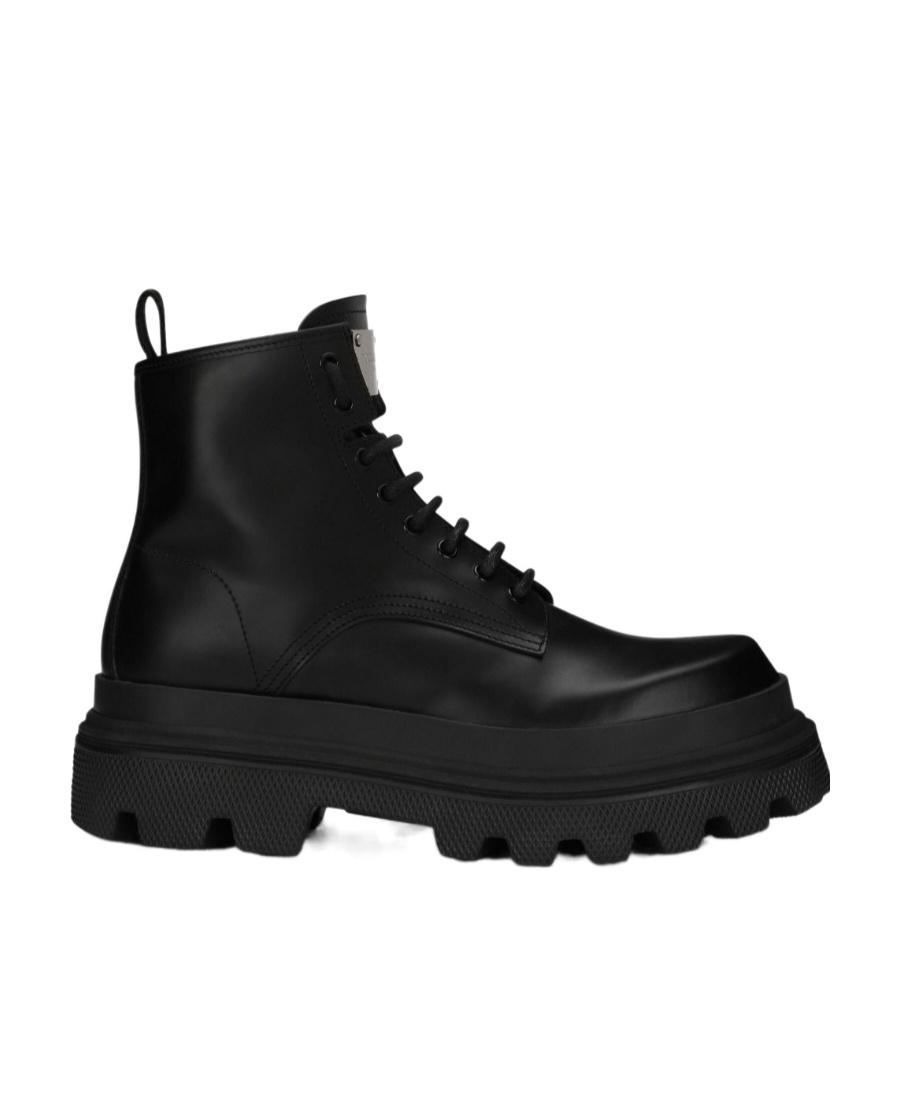 DOLCE & GABBANA Studded Calfskin Hi-trekking Ankle Boots In Black Product Image