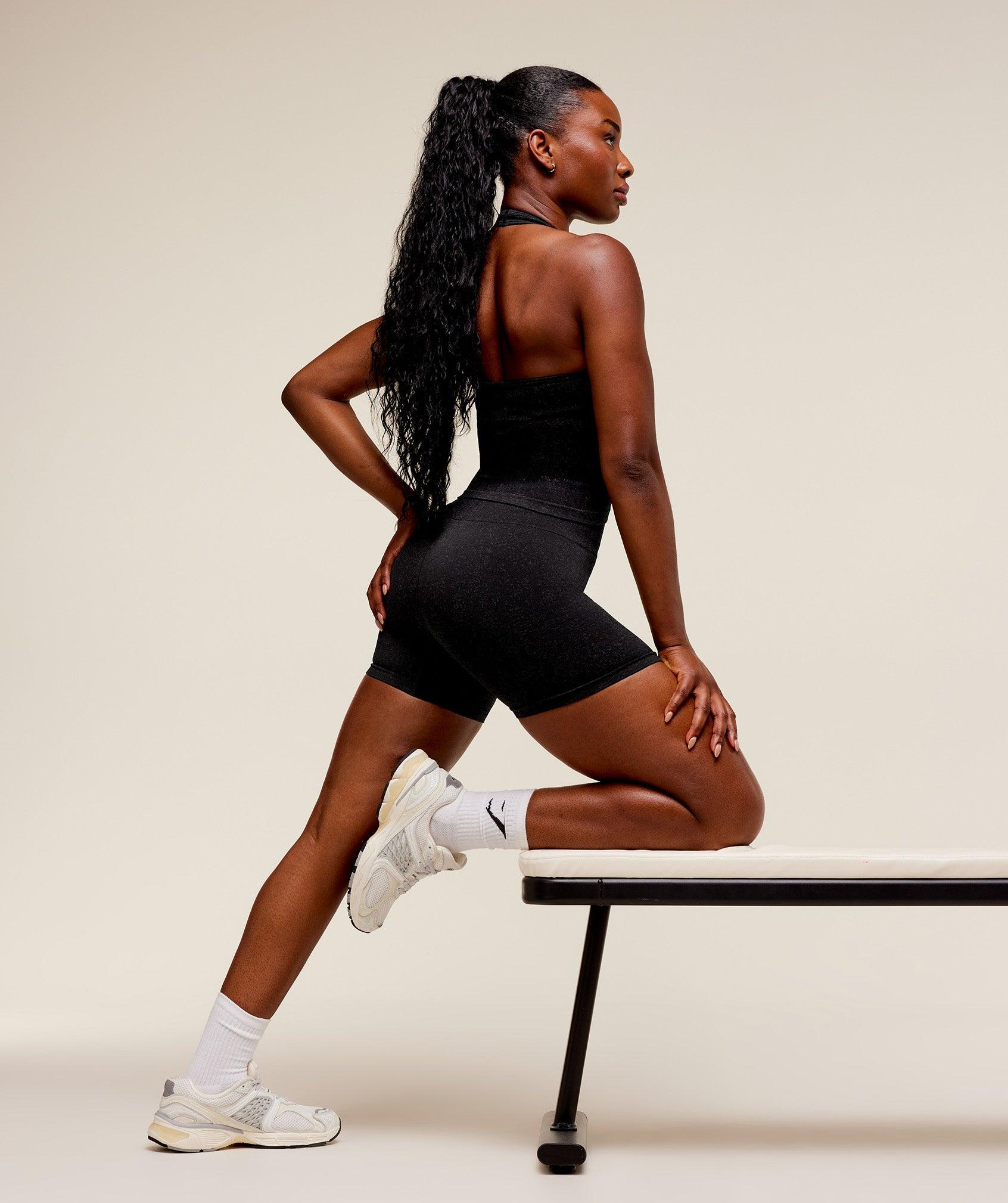 Gymshark Adapt Fleck Seamless Shorts - Black/Smokey Grey Female Product Image