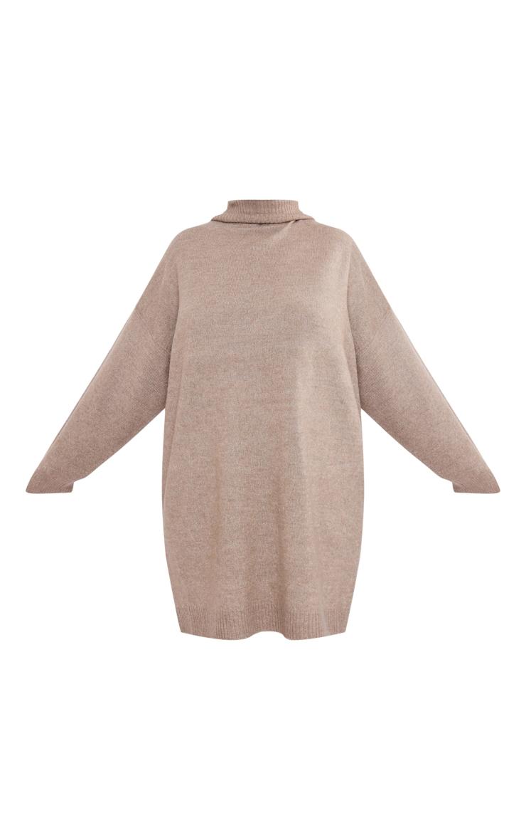 Plus Stone Knitted Slouchy Sweater Dress Product Image