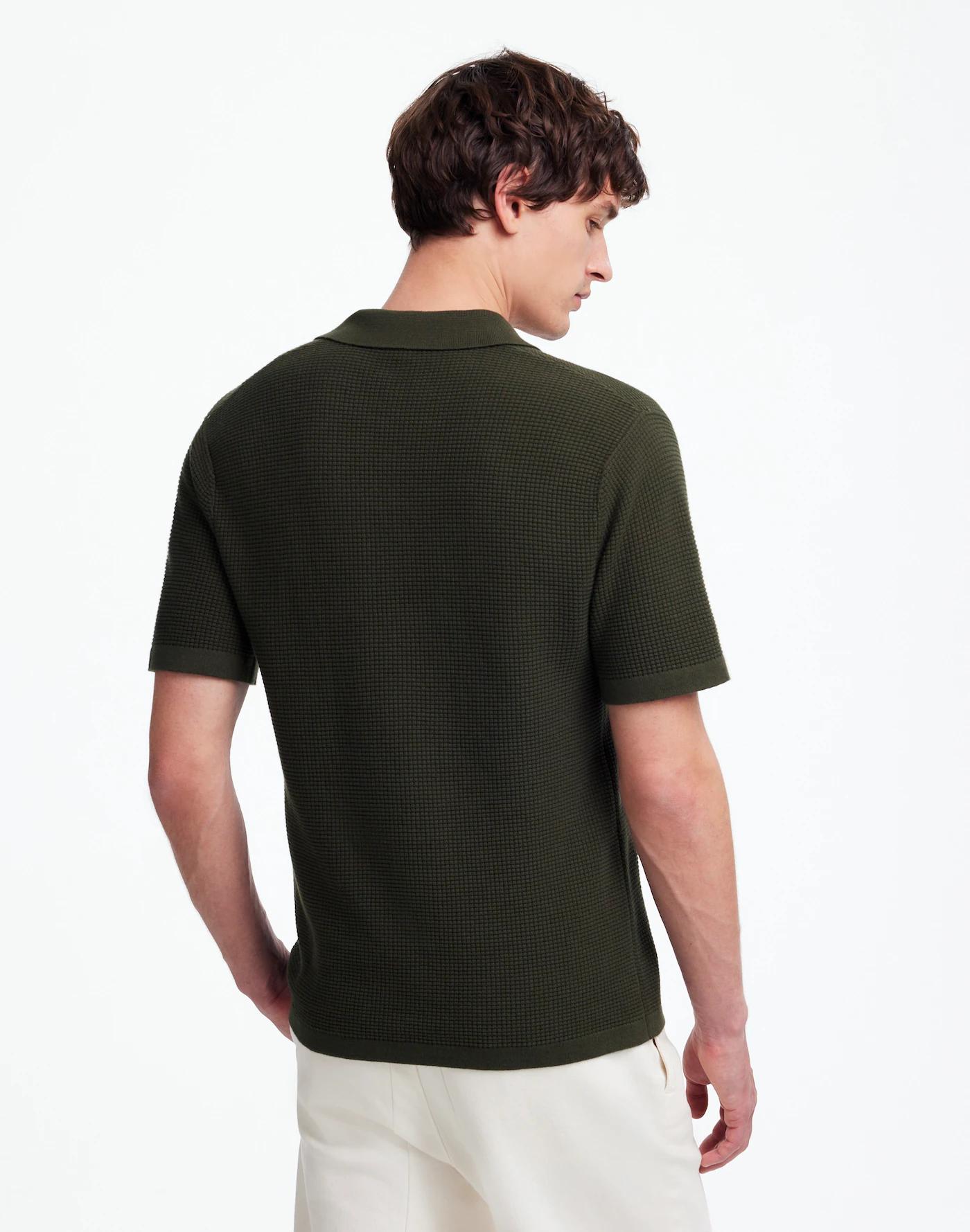 Johnny-Collar Short-Sleeve Sweater Polo Product Image
