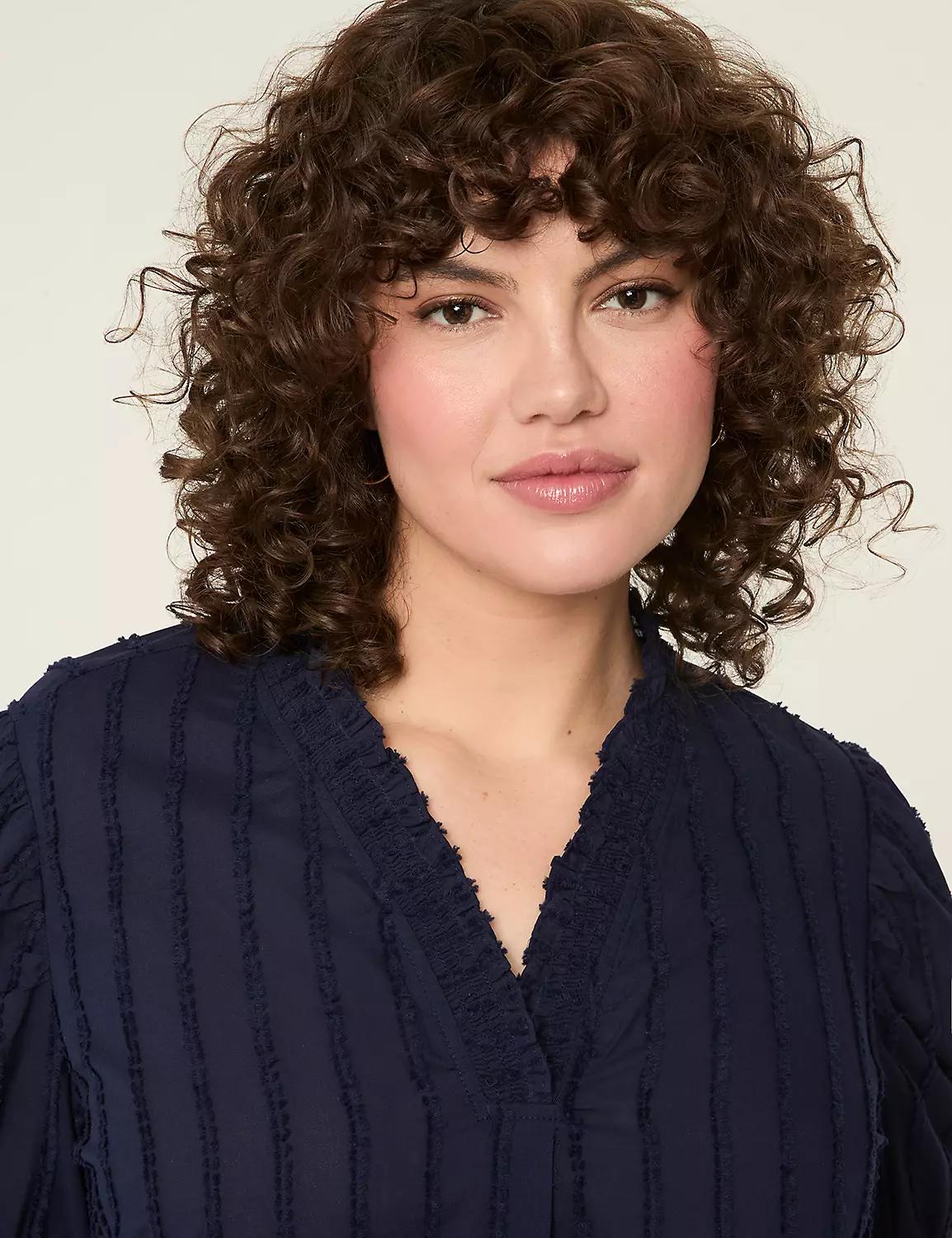 Smocked V-Neck Popover Blouse Product Image