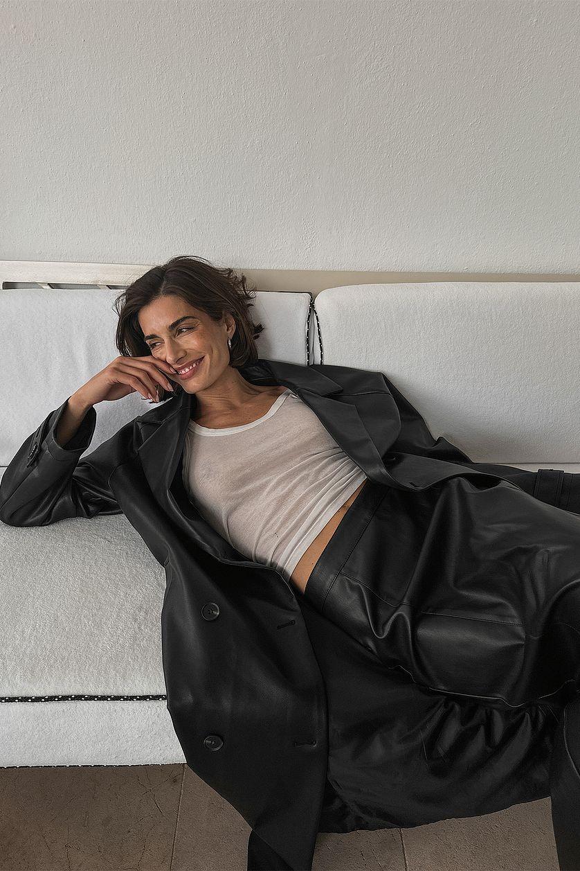 Belted Pu Trenchcoat Product Image