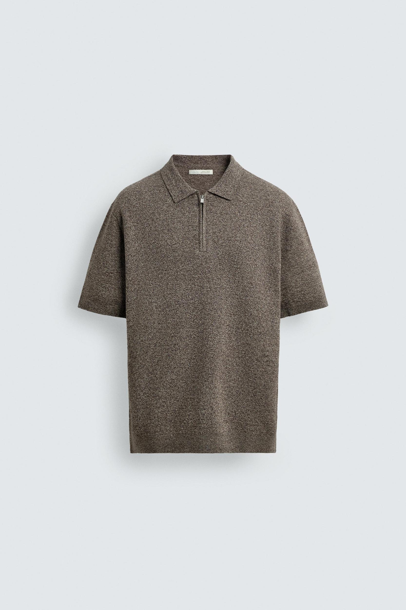 KNIT ZIP POLO SHIRT Product Image