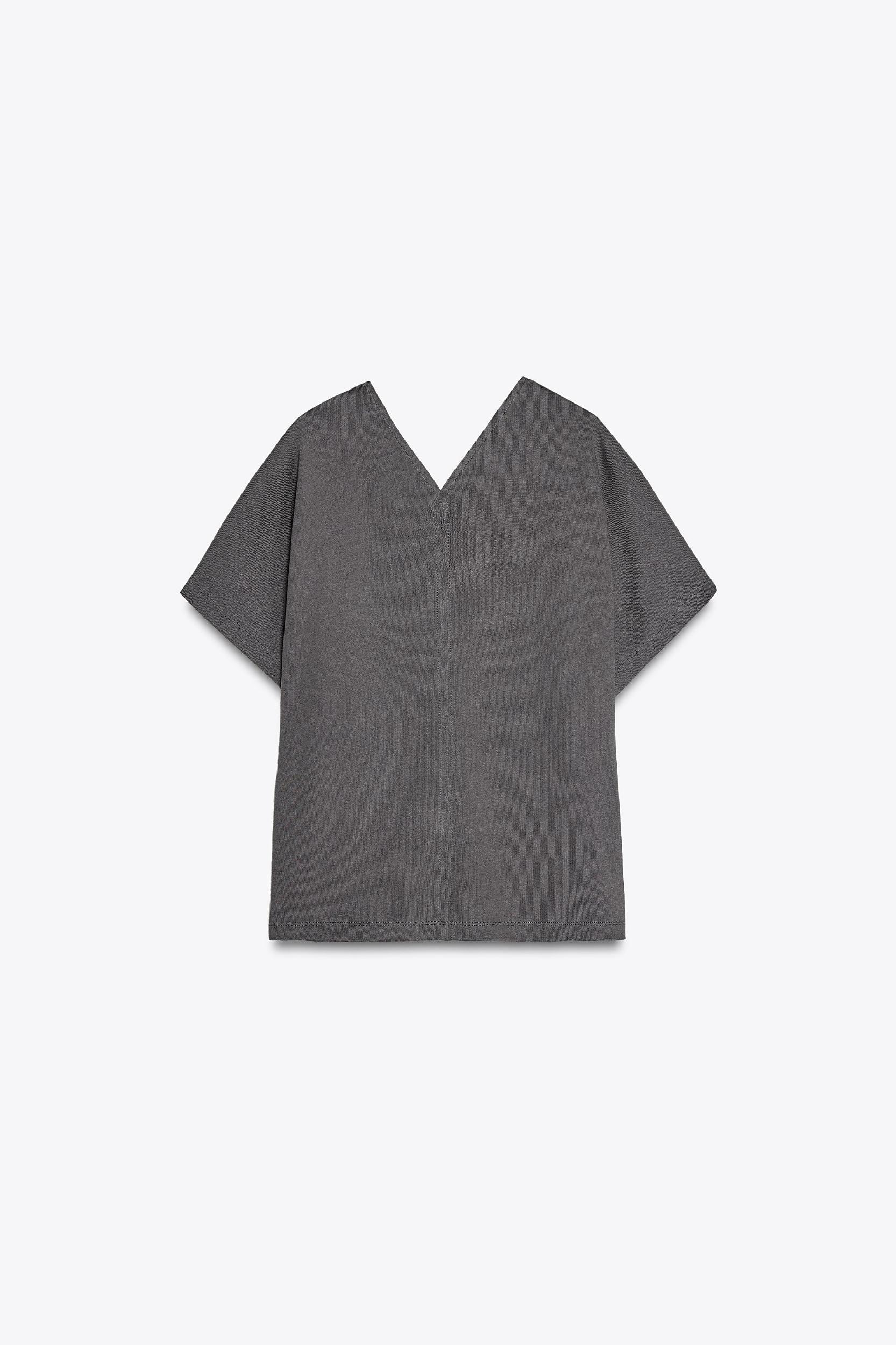 V-NECK COTTON T-SHIRT Product Image