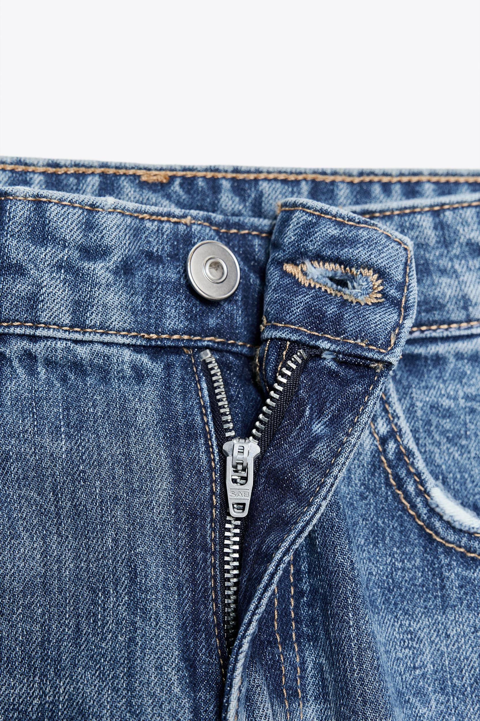 TRF MID-RISE RIPPED WIDE LEG JEANS Product Image