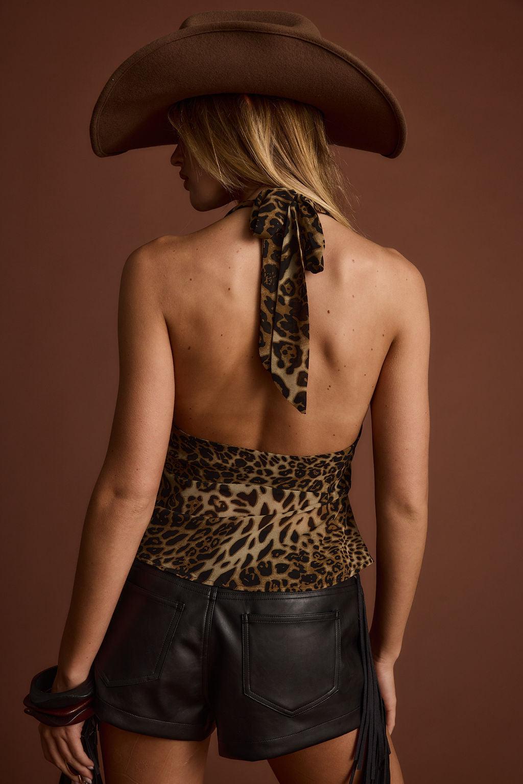 Lyric Leopard Chiffon Butterfly Top Product Image