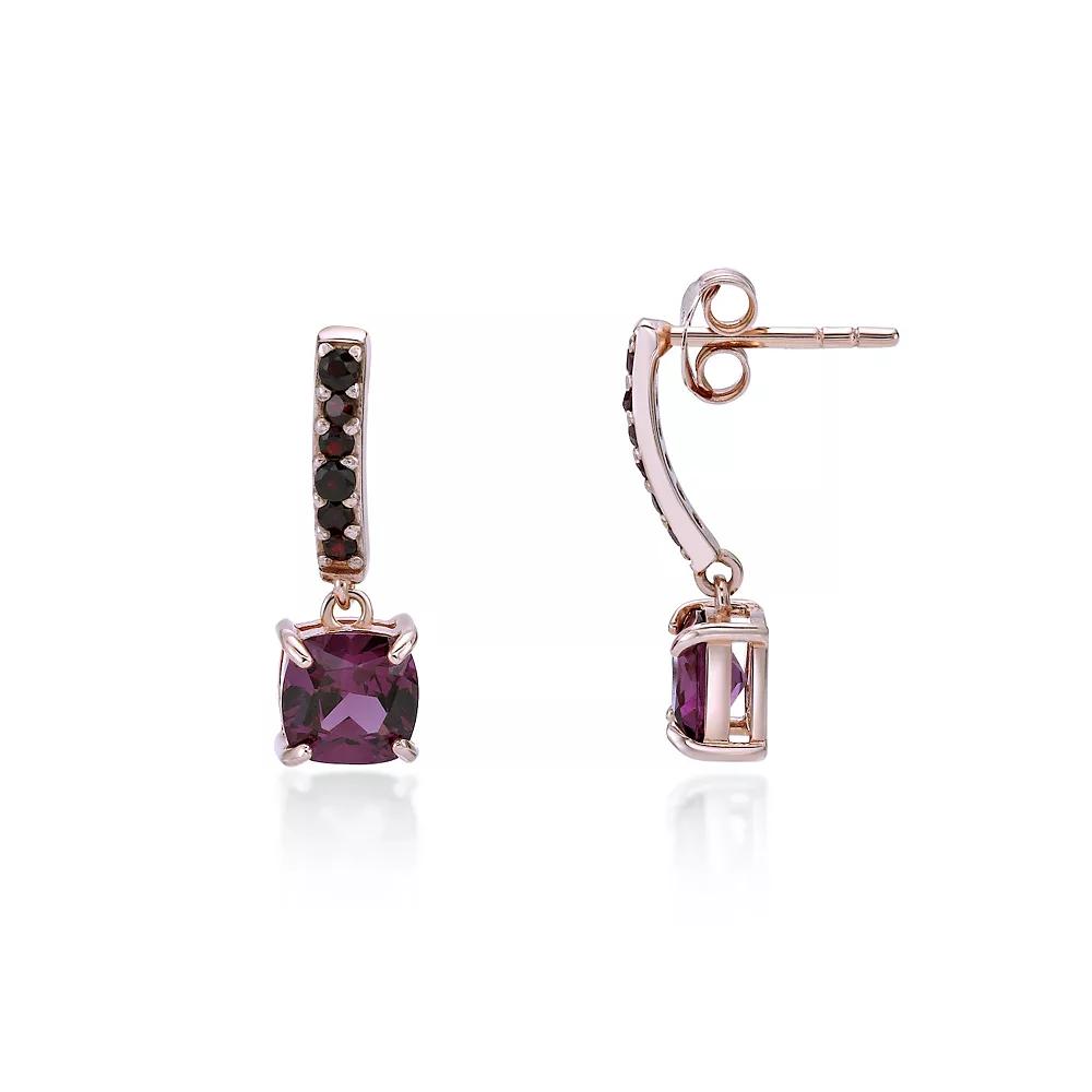 Gemminded 2 Micron Gold Over Silver Garnet Earrings, Women's, Gold Tone Product Image