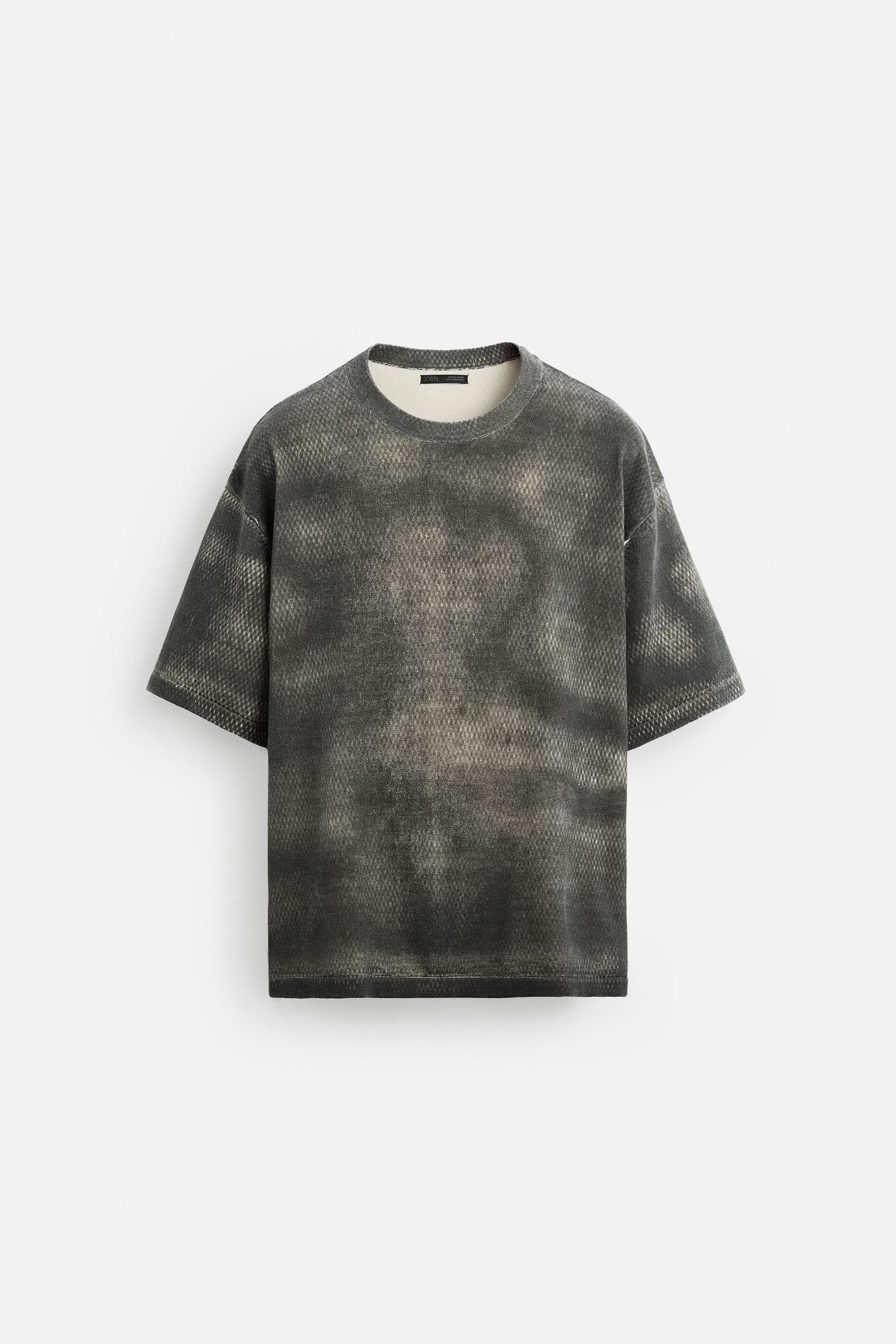 WASHED PRINT KNIT T-SHIRT Product Image