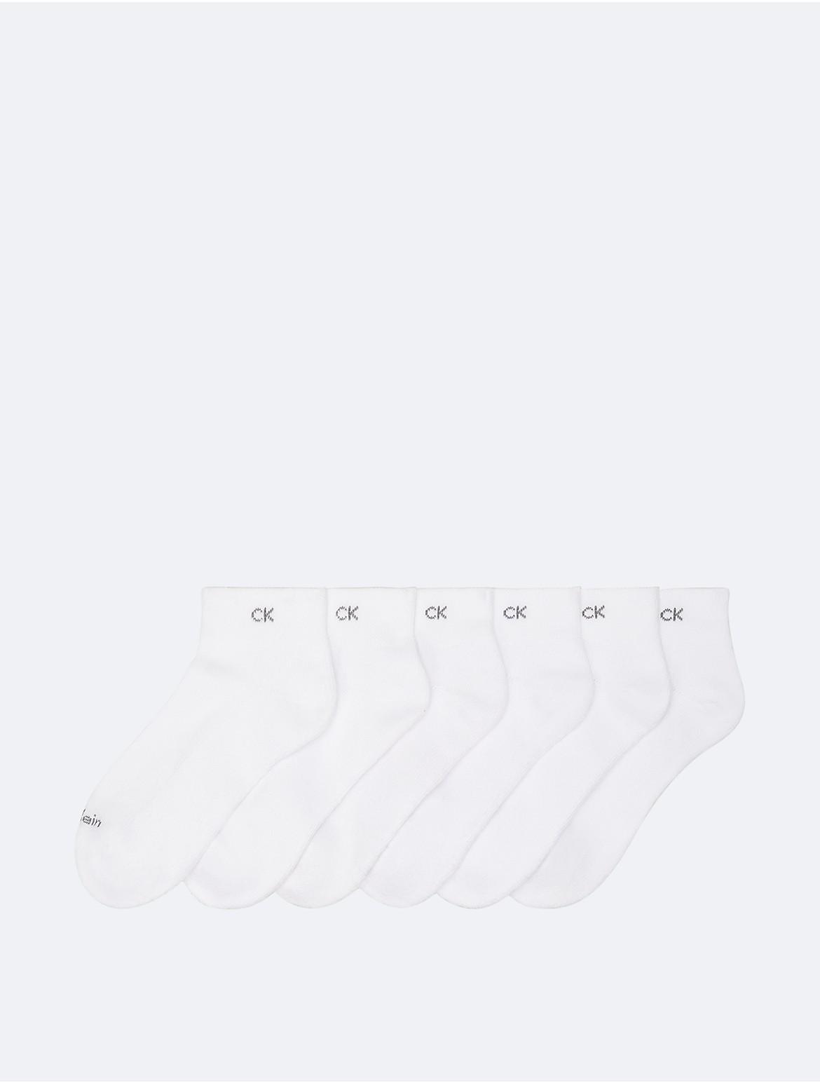 Calvin Klein Womens Basic Cushion Quarter 6-Pack Socks Natural Product Image