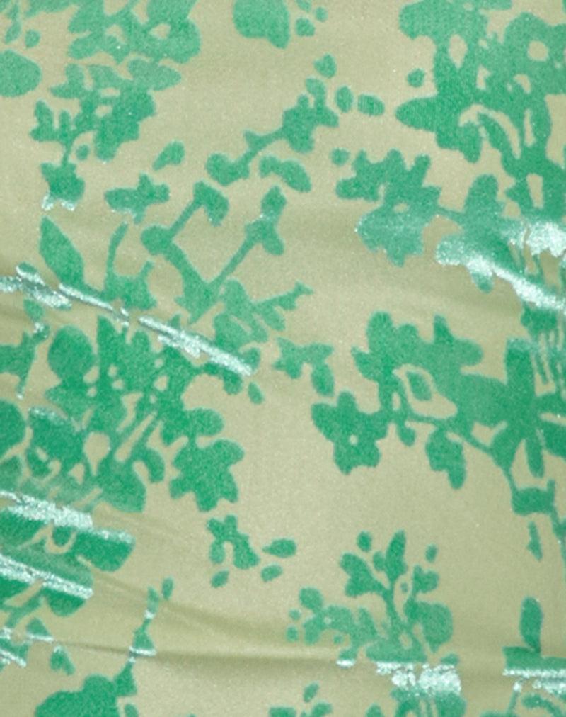 Sera Micro Short in Floral Flock Green and Blue Female Product Image