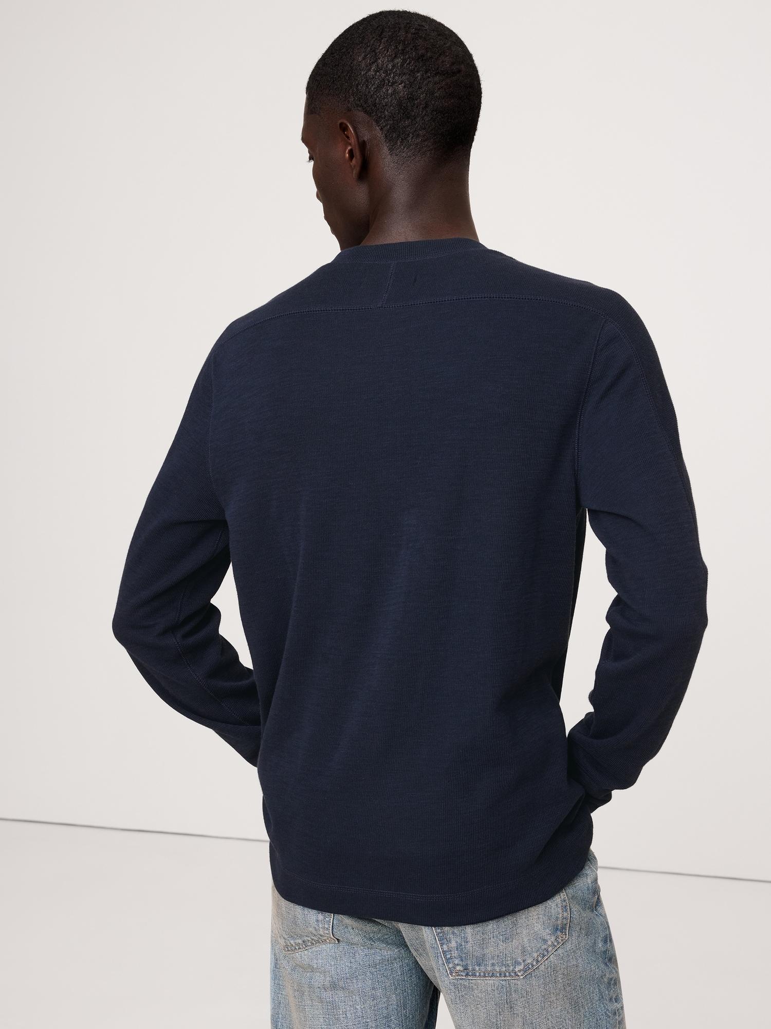 Slub Double-Knit Henley T-Shirt Product Image