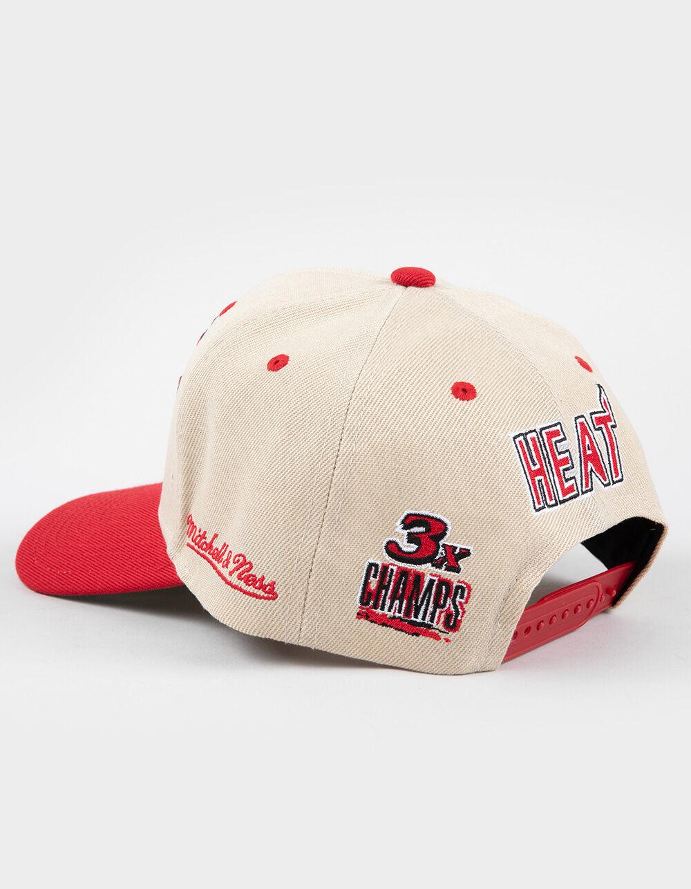 MITCHELL & NESS Miami Heat Pro Crown Snapback Hat - OATMEAL Product Image