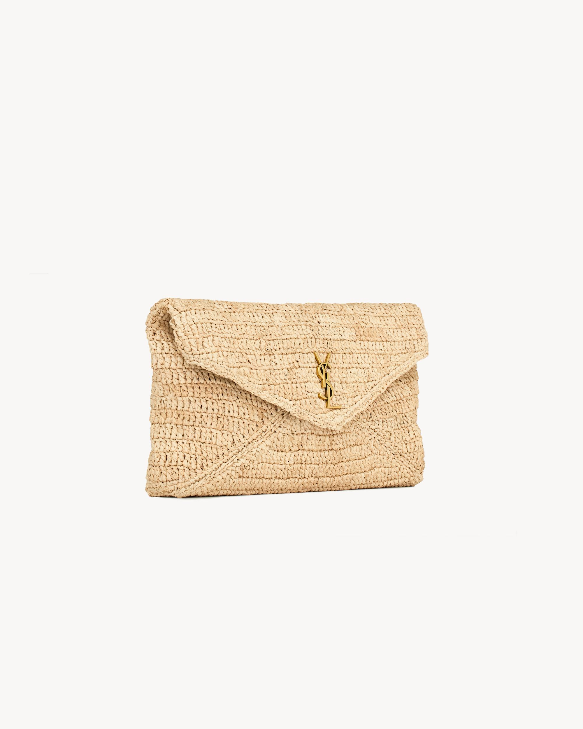 CASSANDRE large envelope pouch in raffia Product Image