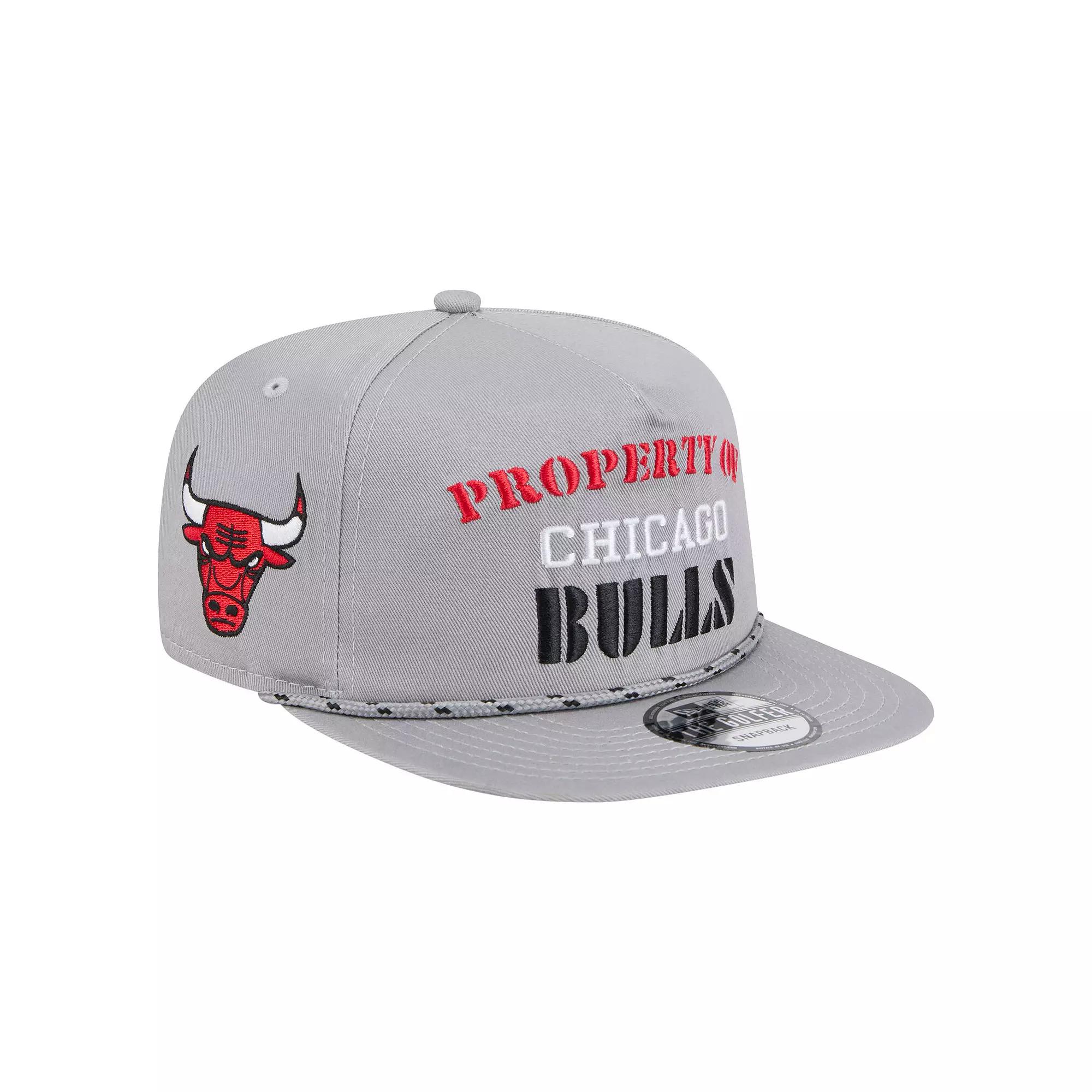 Men's New Era Gray Chicago Bulls Throwback Property Of Golfer Snapback Hat, Grey Product Image