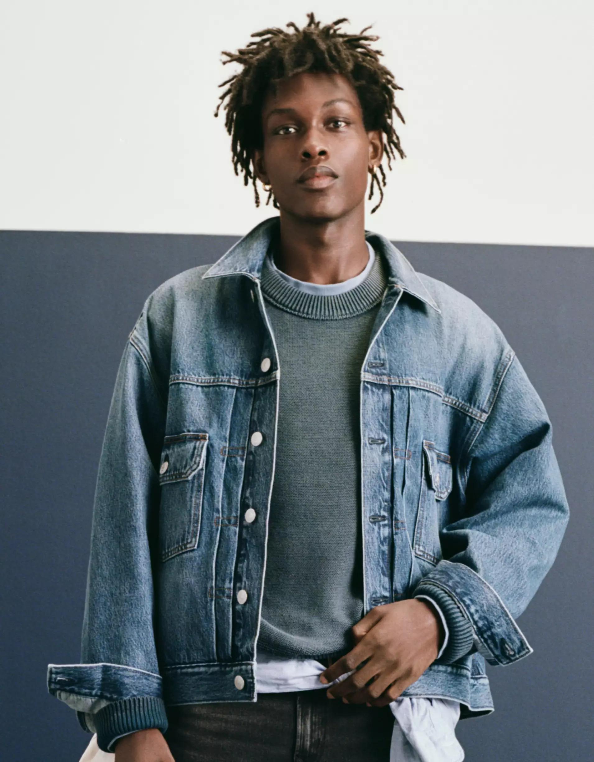 AE Washed Reverse Sweater Product Image