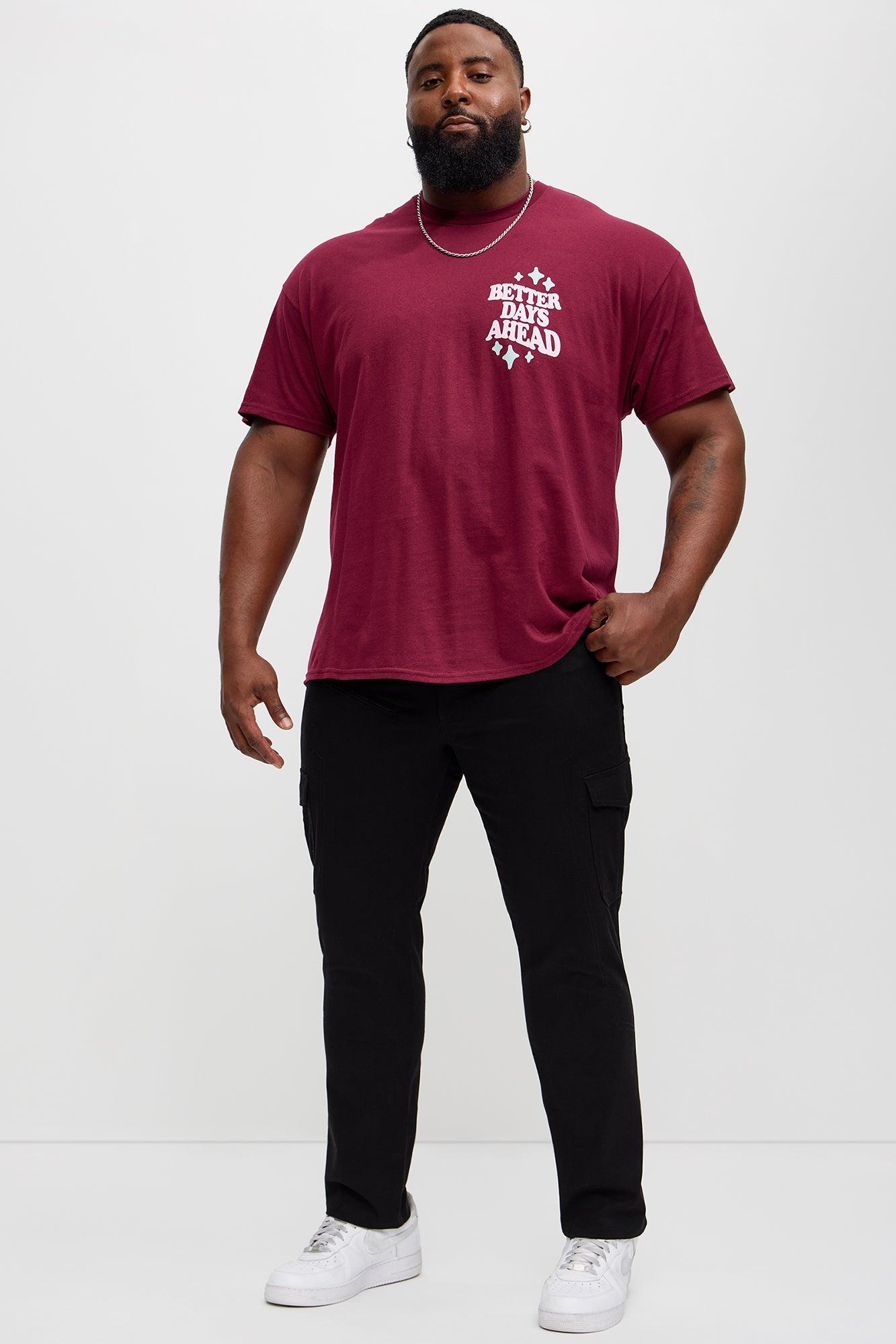 Remember Better Days Ahead Short Sleeve Tee - Burgundy Product Image