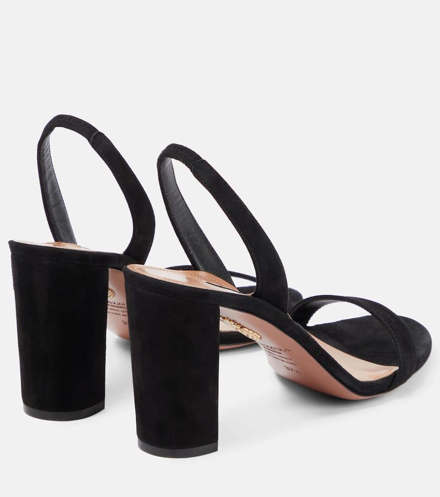 AQUAZZURA So Nude 85 Leather Slingback Sandals In Black Product Image