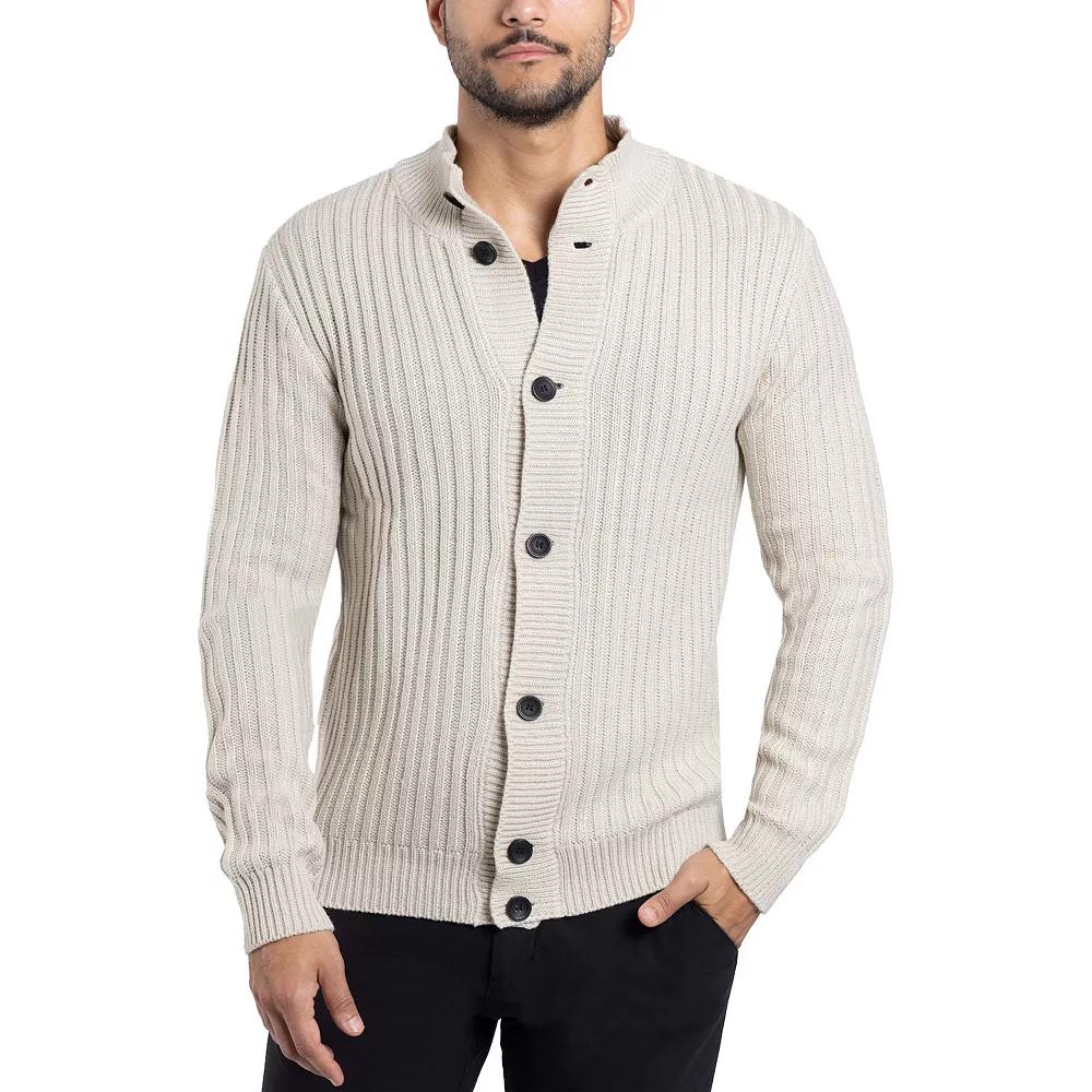 Men's Xray Stand-Collar Cardigan Sweater, Size: 3XL, Silver Grey Product Image