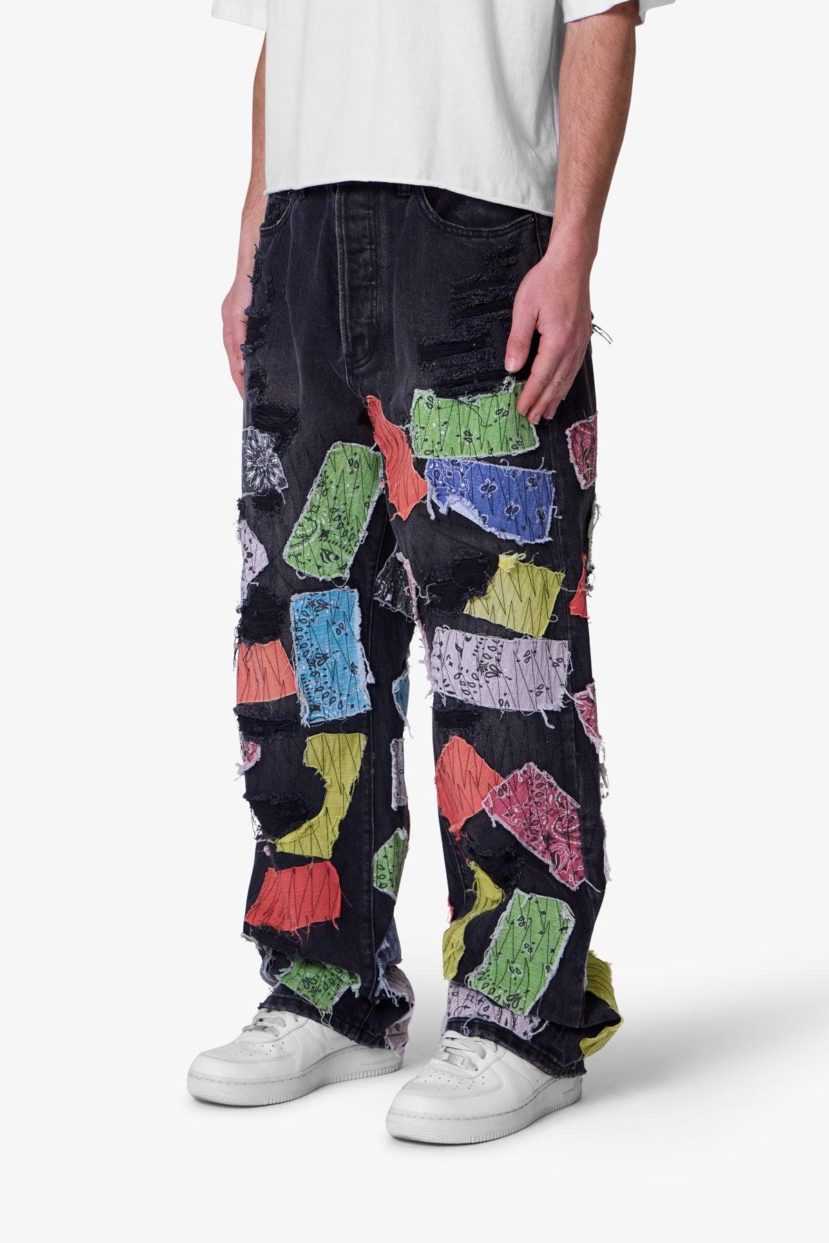 Ultra Baggy Bandana Patch Denim - Washed Black Product Image